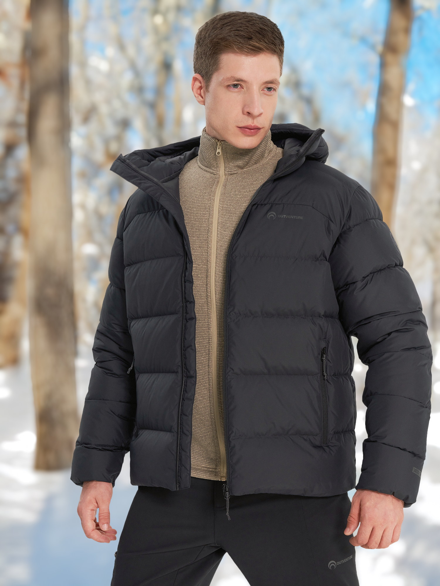 Пуховик мужской Outventure, Черный