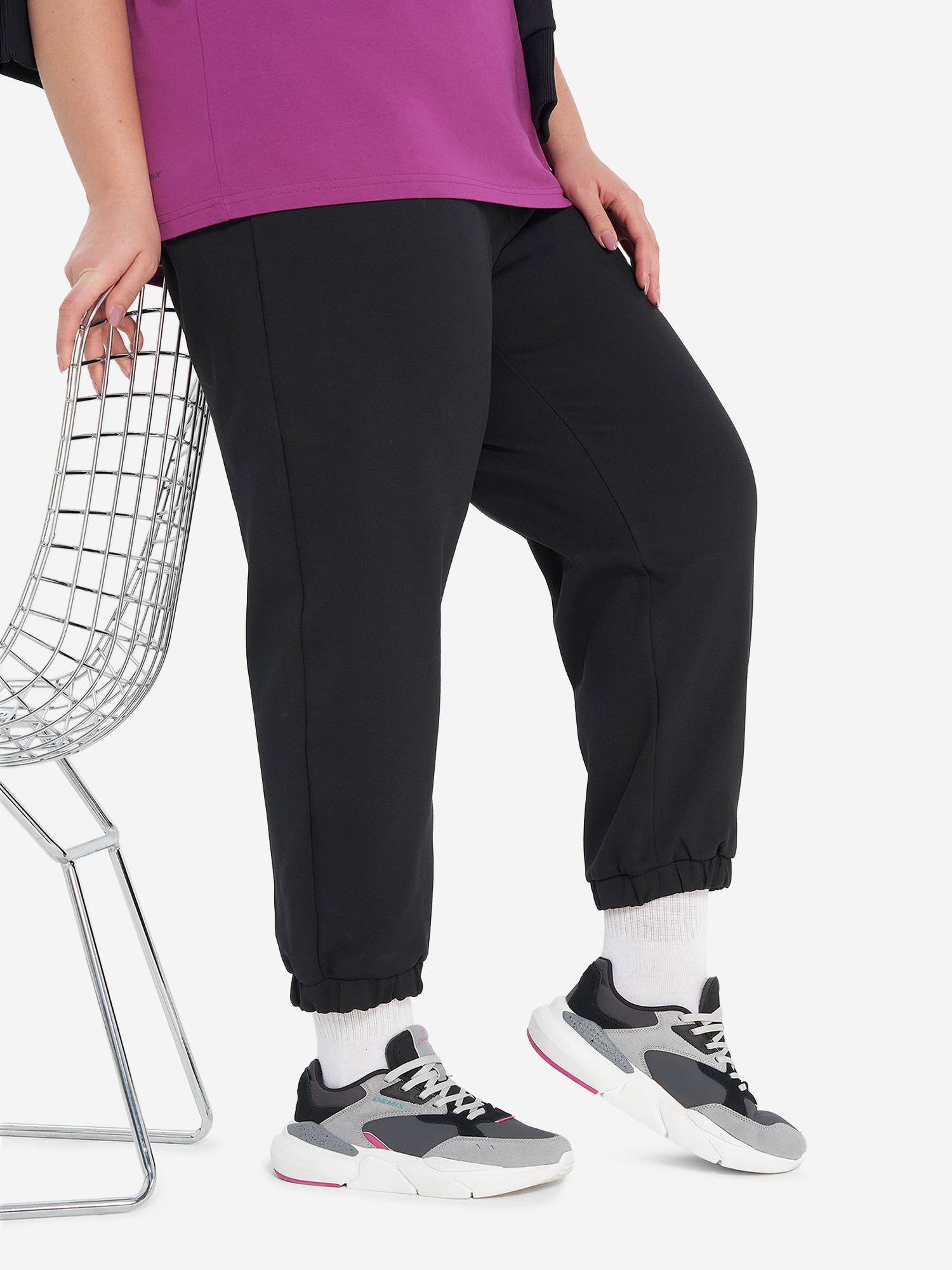 Брюки женские оверсайз Demix, Plus Size, Черный