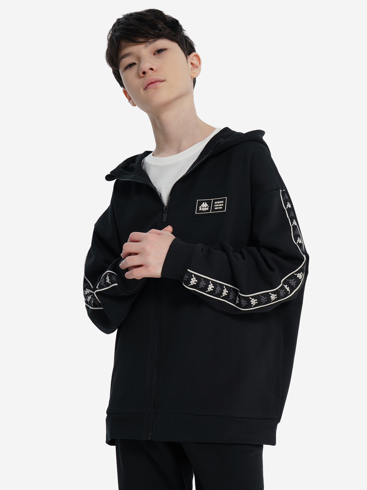 Толстовка для мальчиков оверсайз Kappa, Черный