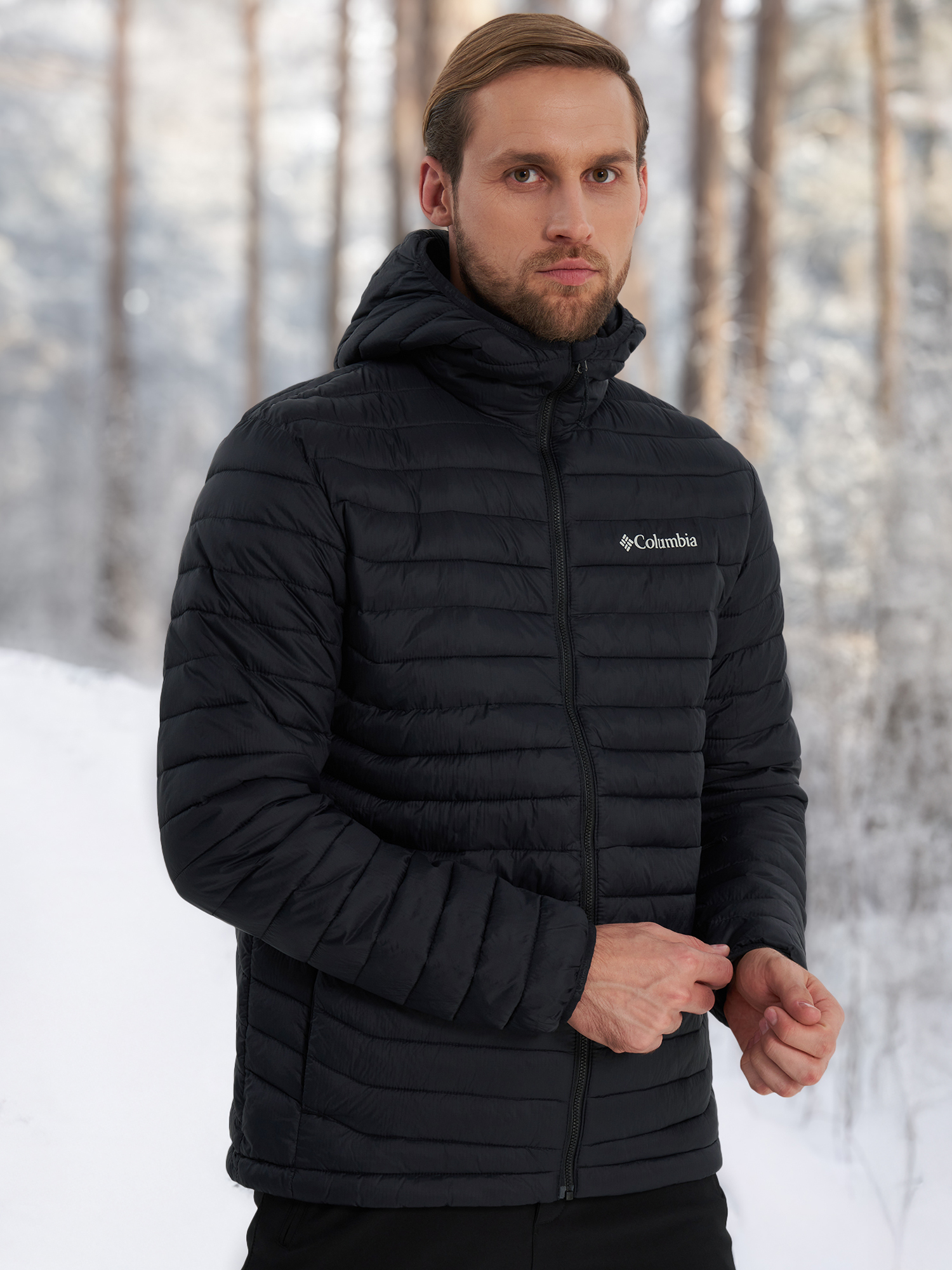 Куртка утепленная мужская Columbia Powder Pass Hooded Jacket, Черный
