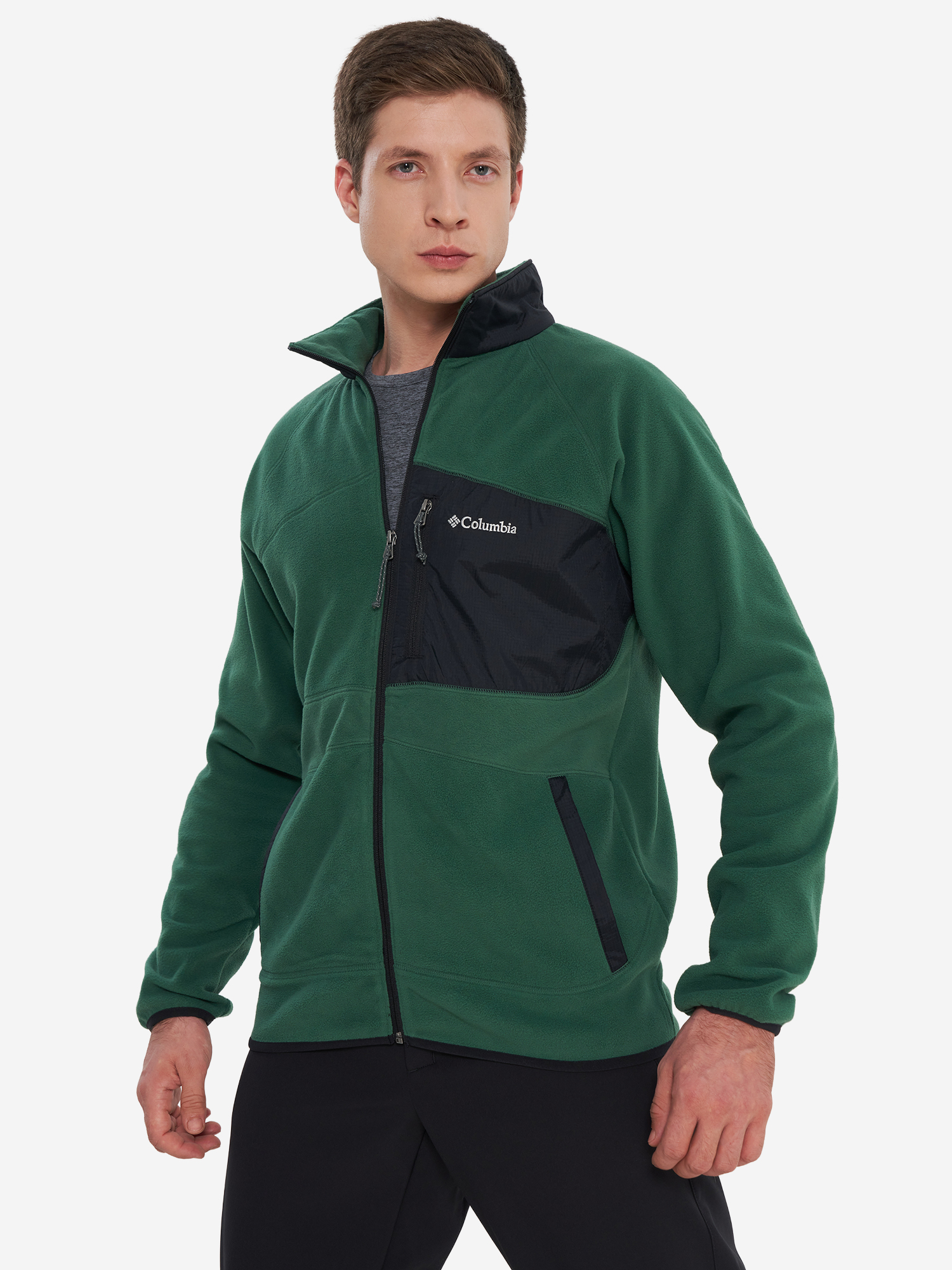 Джемпер флисовый мужской Columbia Fast Trek Overlay Full Zip, Зеленый