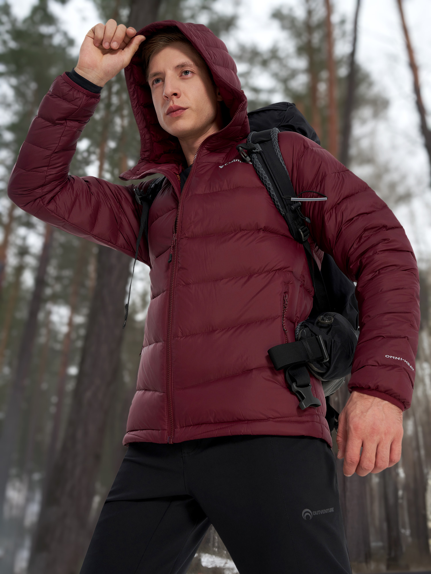 Пуховик мужской Columbia Centennial Creek III Down Hooded Jacket, Красный