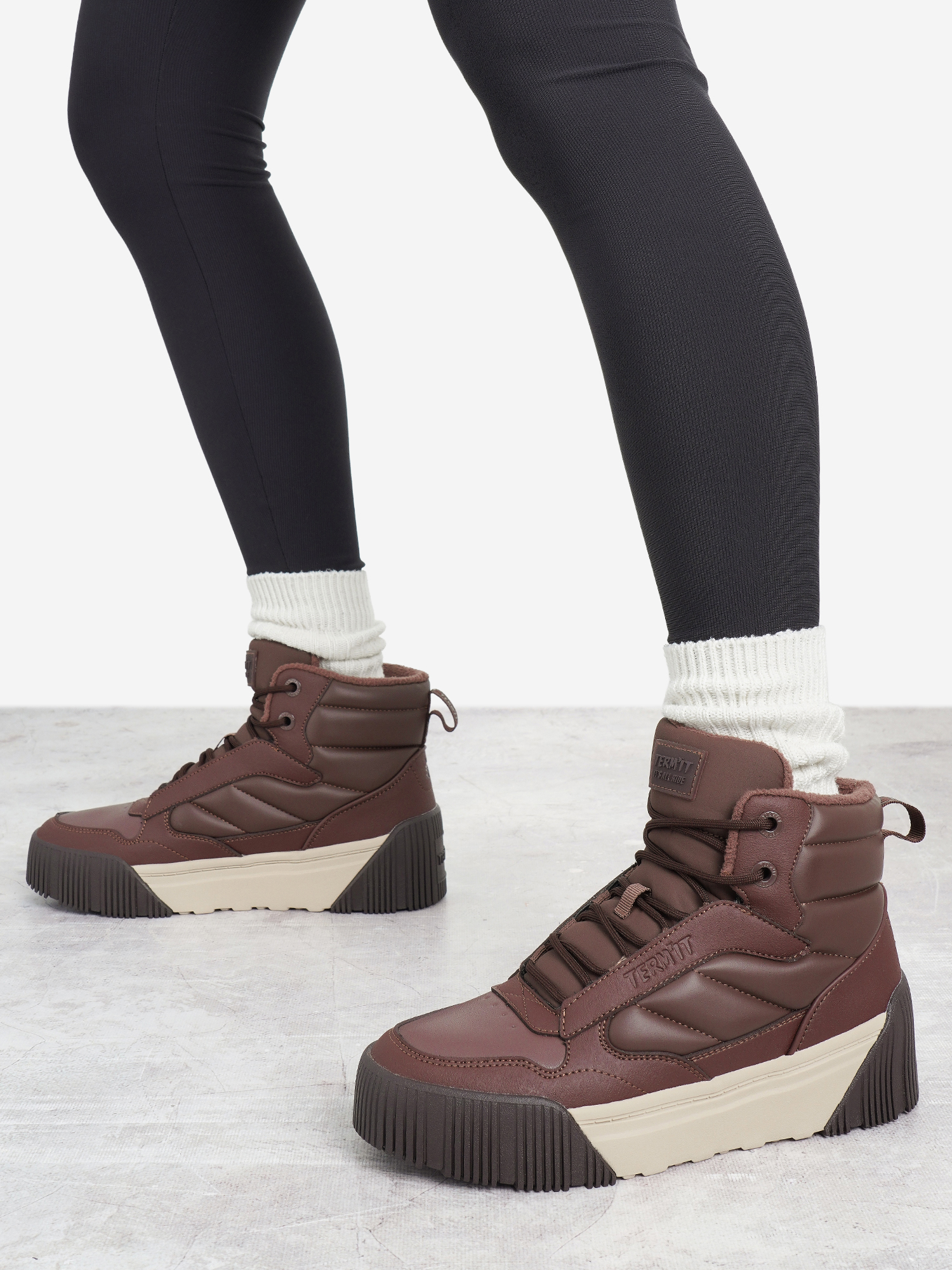 Кеды утепленные женские Termit Future Mid 2.0, Коричневый