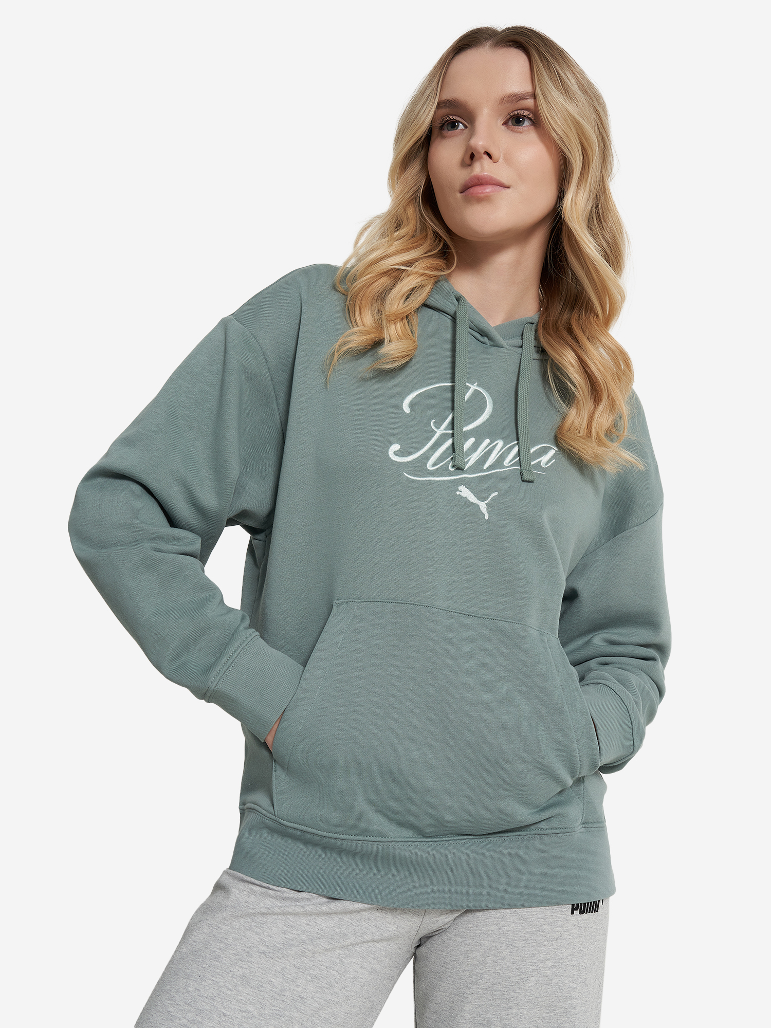 Худи женское PUMA Ess Script Comfort, Зеленый