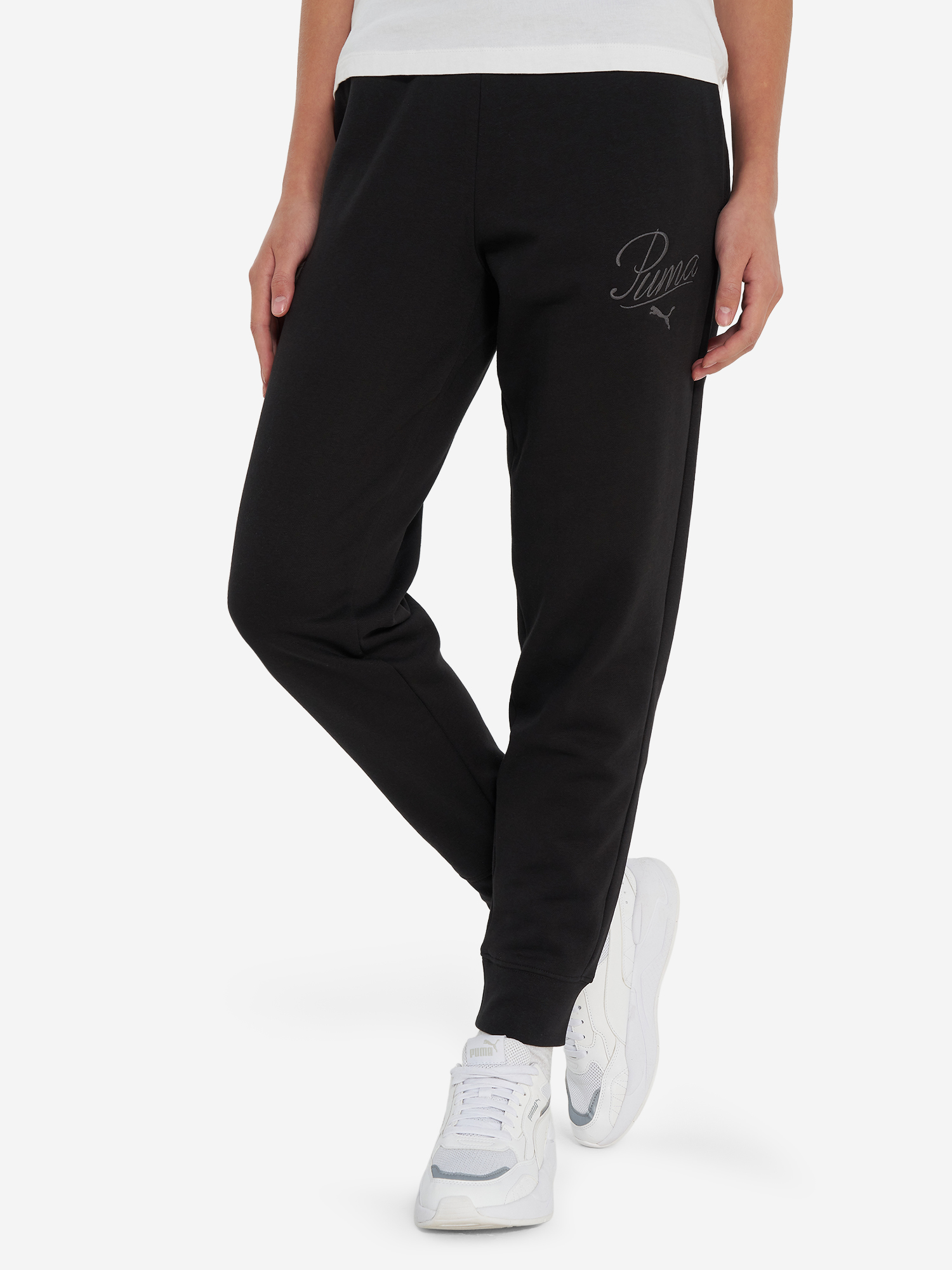 Брюки флисовые женские PUMA Ess Script, Черный