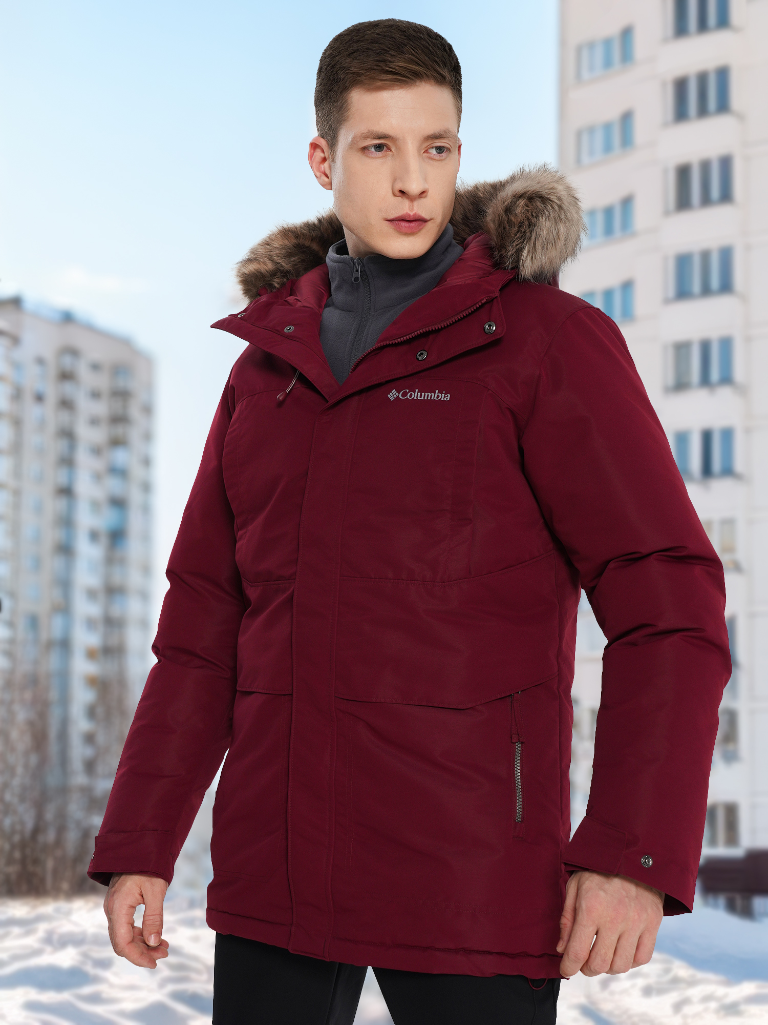 Пуховик мужской Columbia Marquam Peak III Parka, Красный