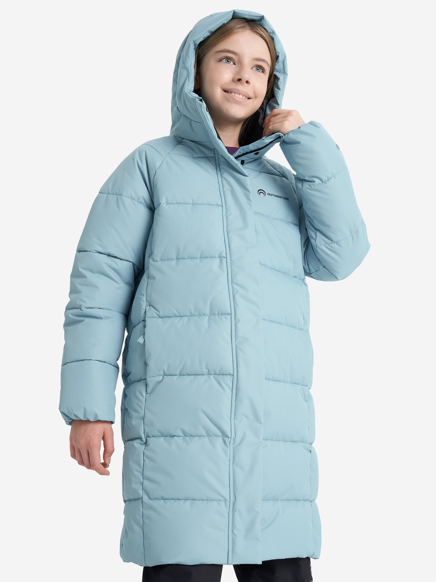 Пальто утепленное для девочек Outventure, Голубой