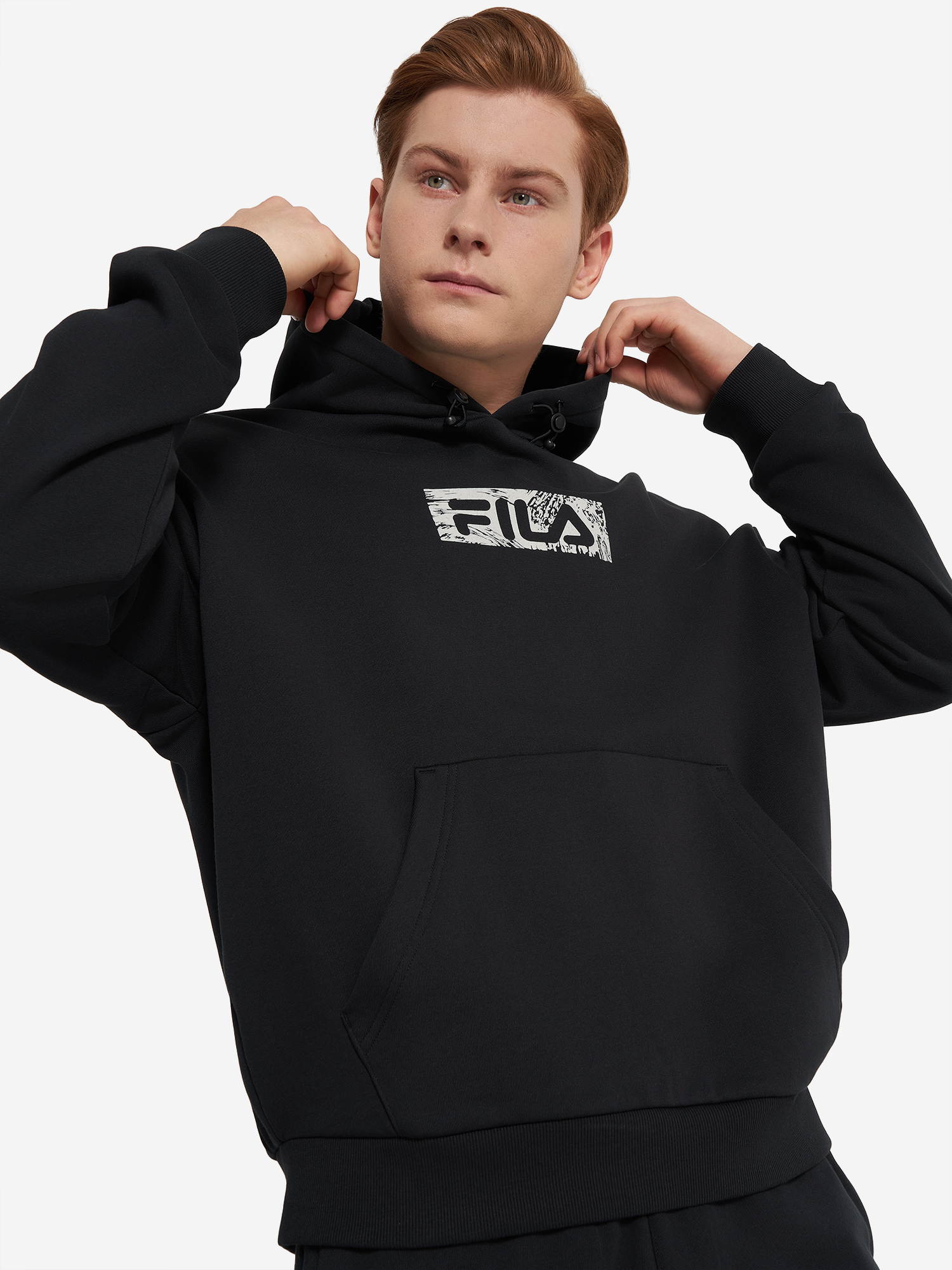 Худи мужское оверсайз FILA, Черный