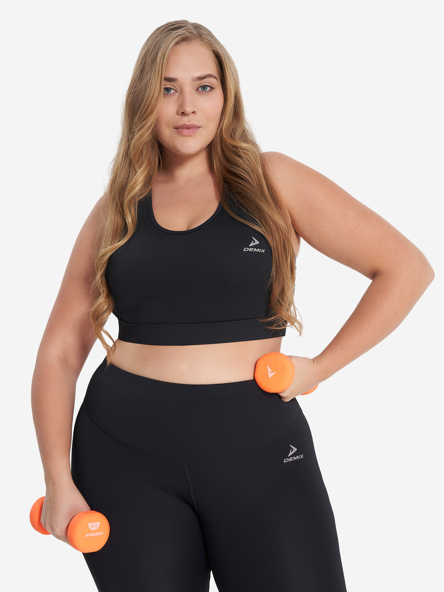 Топ бра спортивный Demix ActiveMove Gym, Plus Size, Черный
