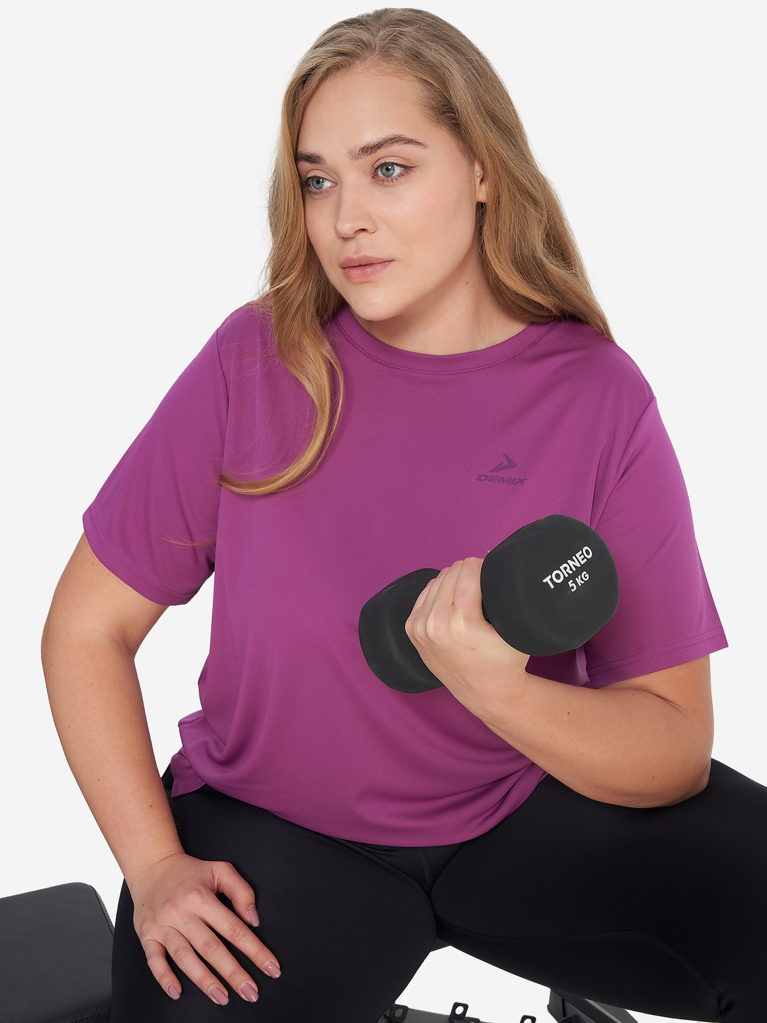 Футболка женская Demix, Plus Size, Фиолетовый
