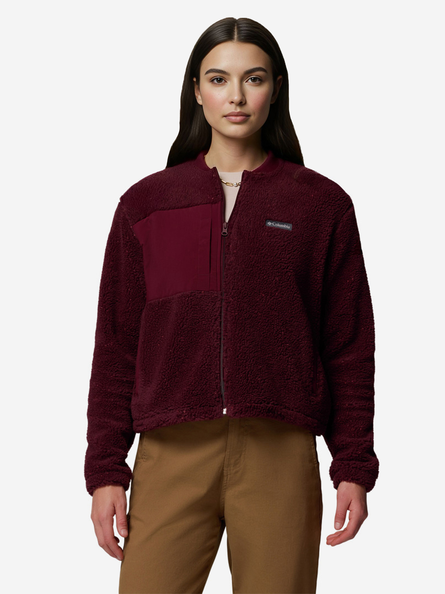 Джемпер флисовый женский Columbia Stellar Path Fleece Bomber Full Zip, Красный