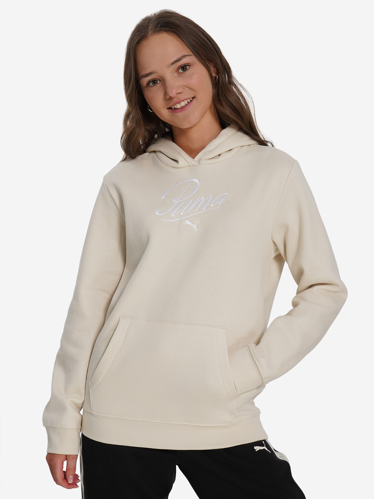 Худи для девочек PUMA Script, Бежевый