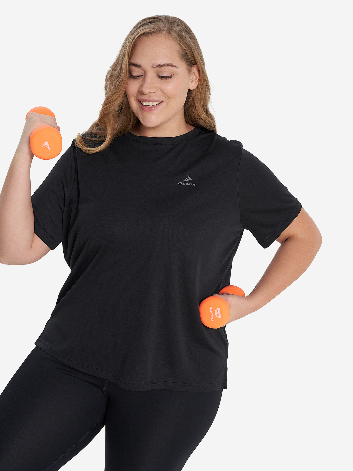 Футболка женская Demix, Plus Size, Черный