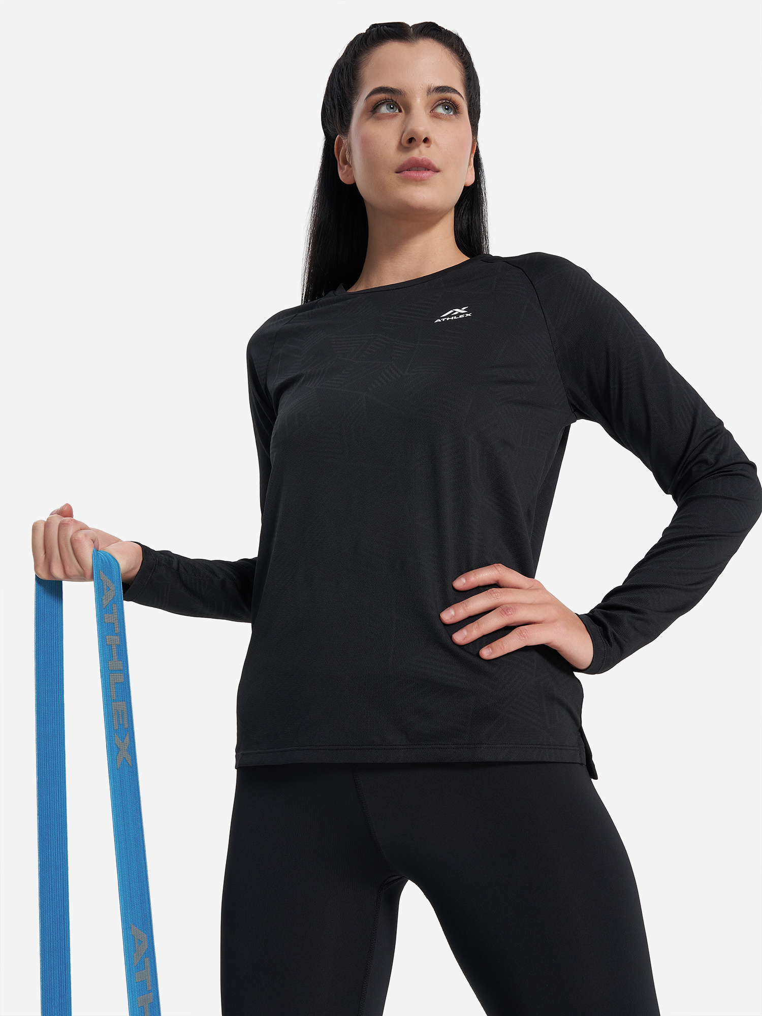 Лонгслив женский Athlex, Черный
