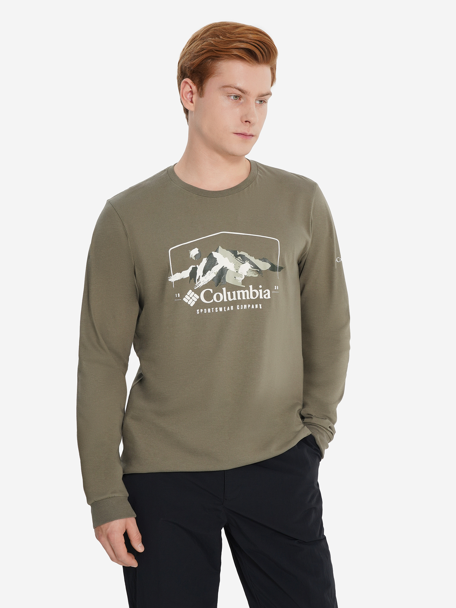 Лонгслив мужской Columbia Csc Seasonal Logo Ls Tee, Зеленый