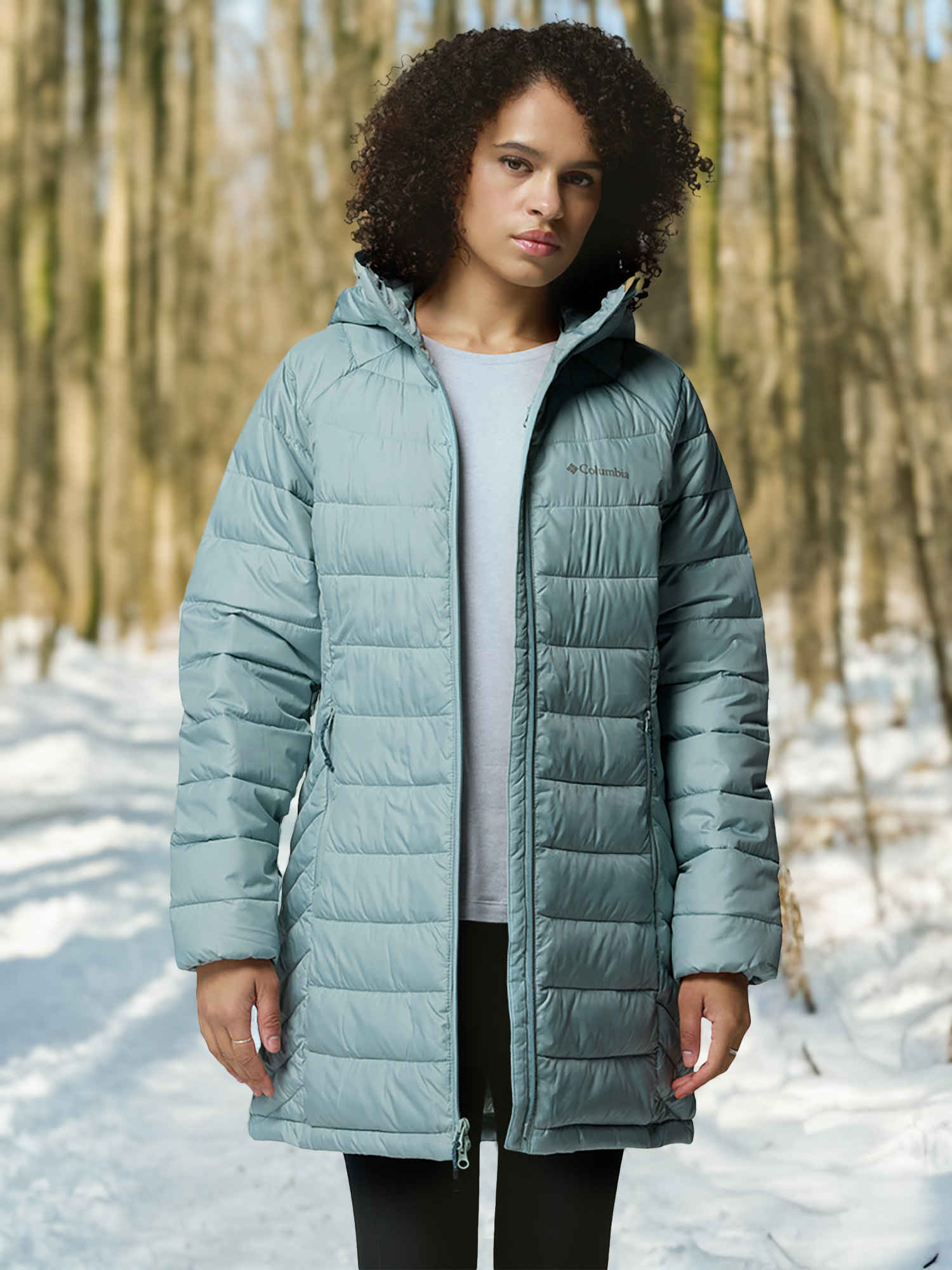 Куртка утепленная женская Columbia Powder Lite II Mid Jacket, Голубой