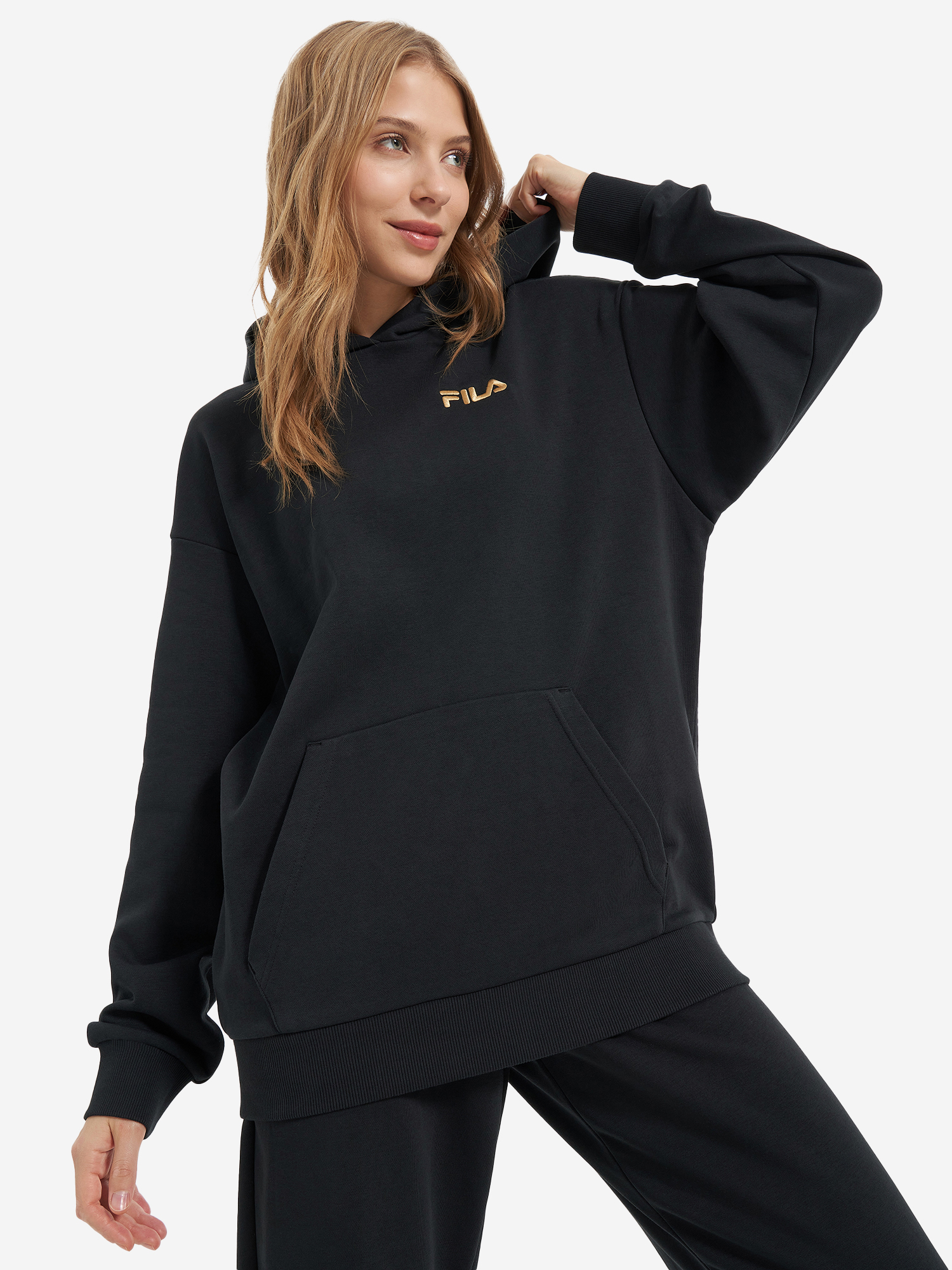 Худи женское оверсайз FILA, Черный