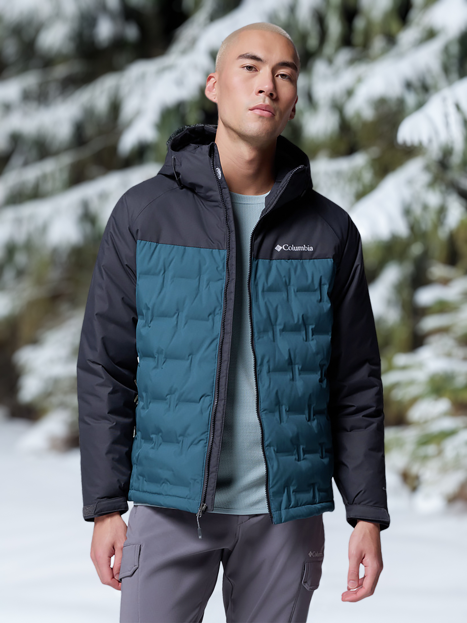 Пуховик мужской Columbia Grand Trek III Down Hooded Jacket, Голубой