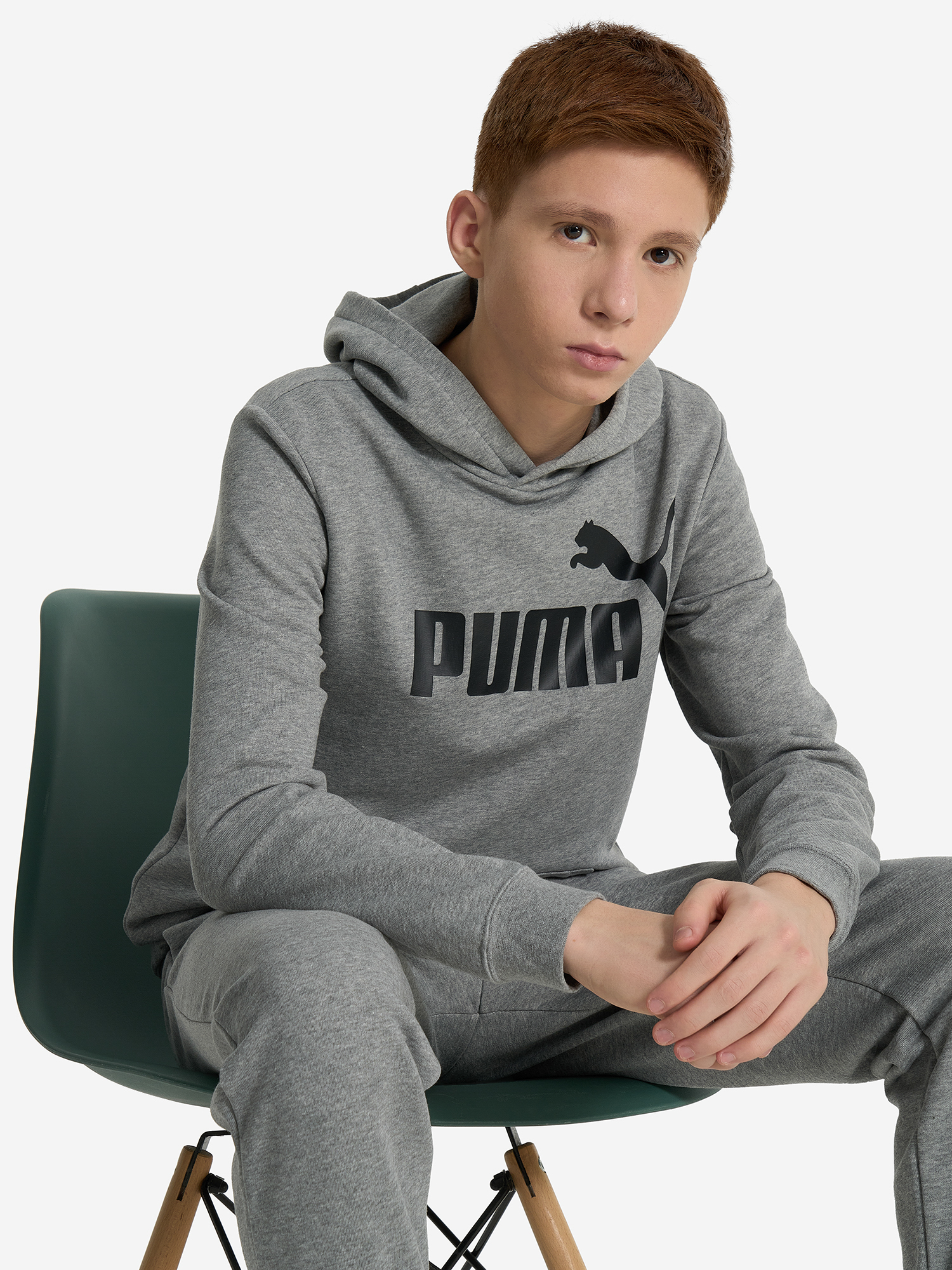 Худи для мальчиков PUMA No. 1 Logo, Серый