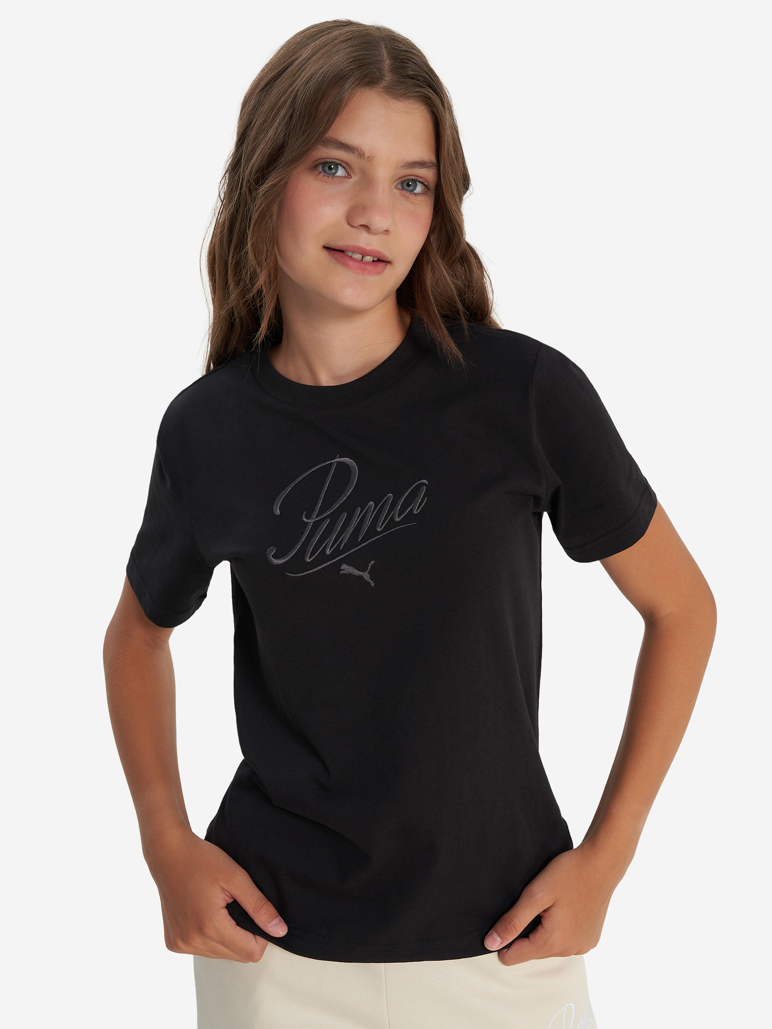 Футболка для девочек PUMA Ess Script, Черный