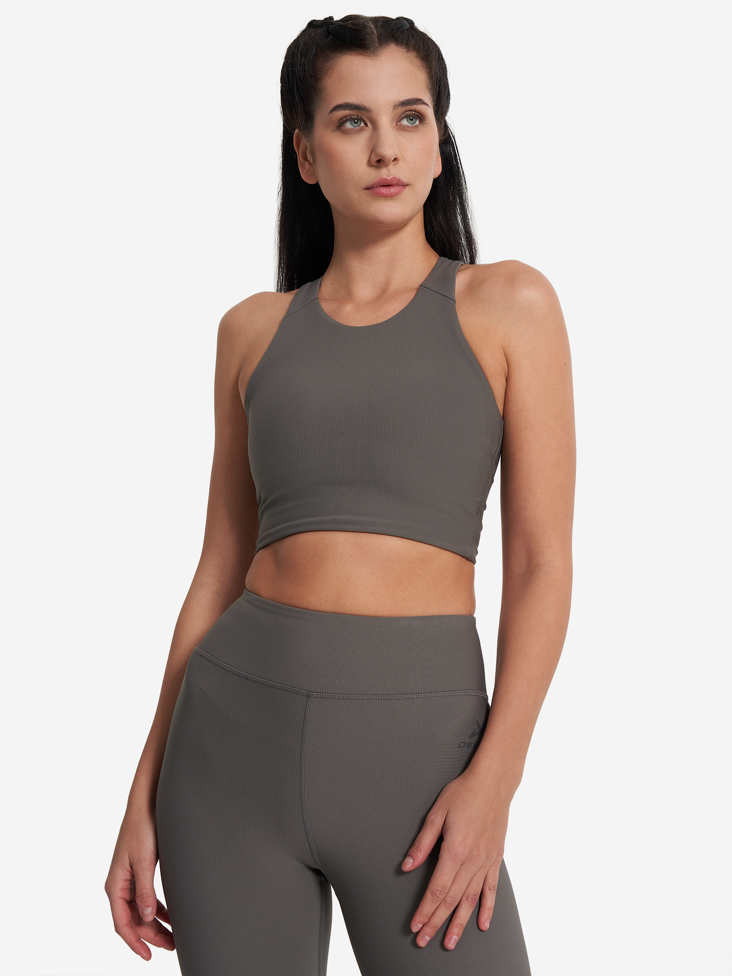 Топ бра спортивный Demix HighFlow Yoga Longline, Серый