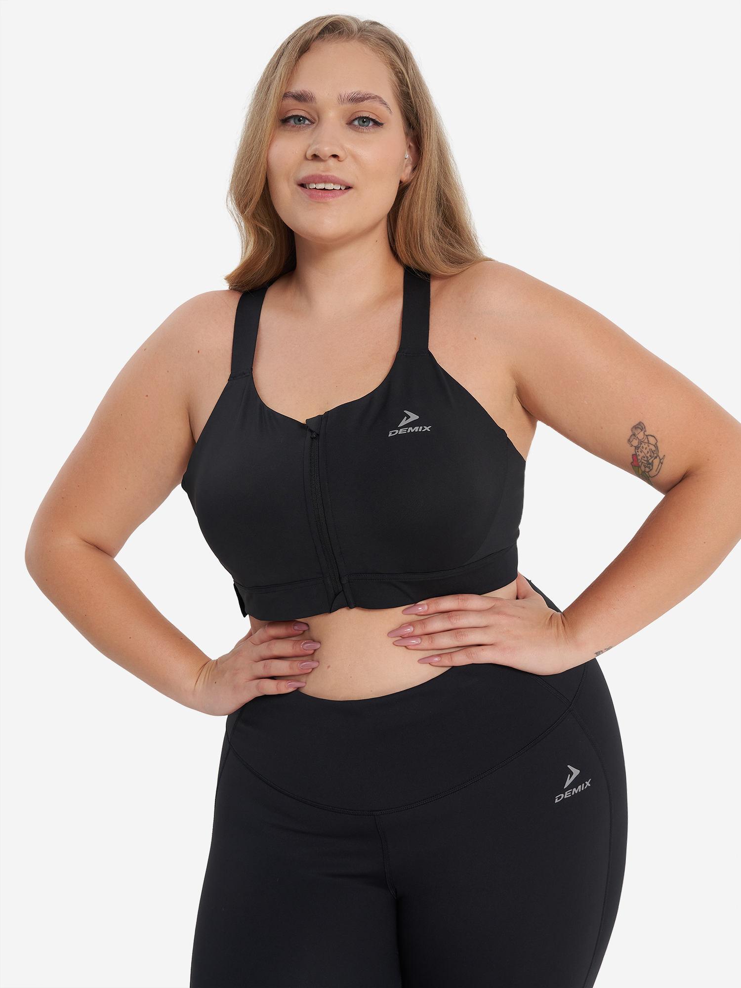 Топ бра спортивный Demix, Plus Size, Черный