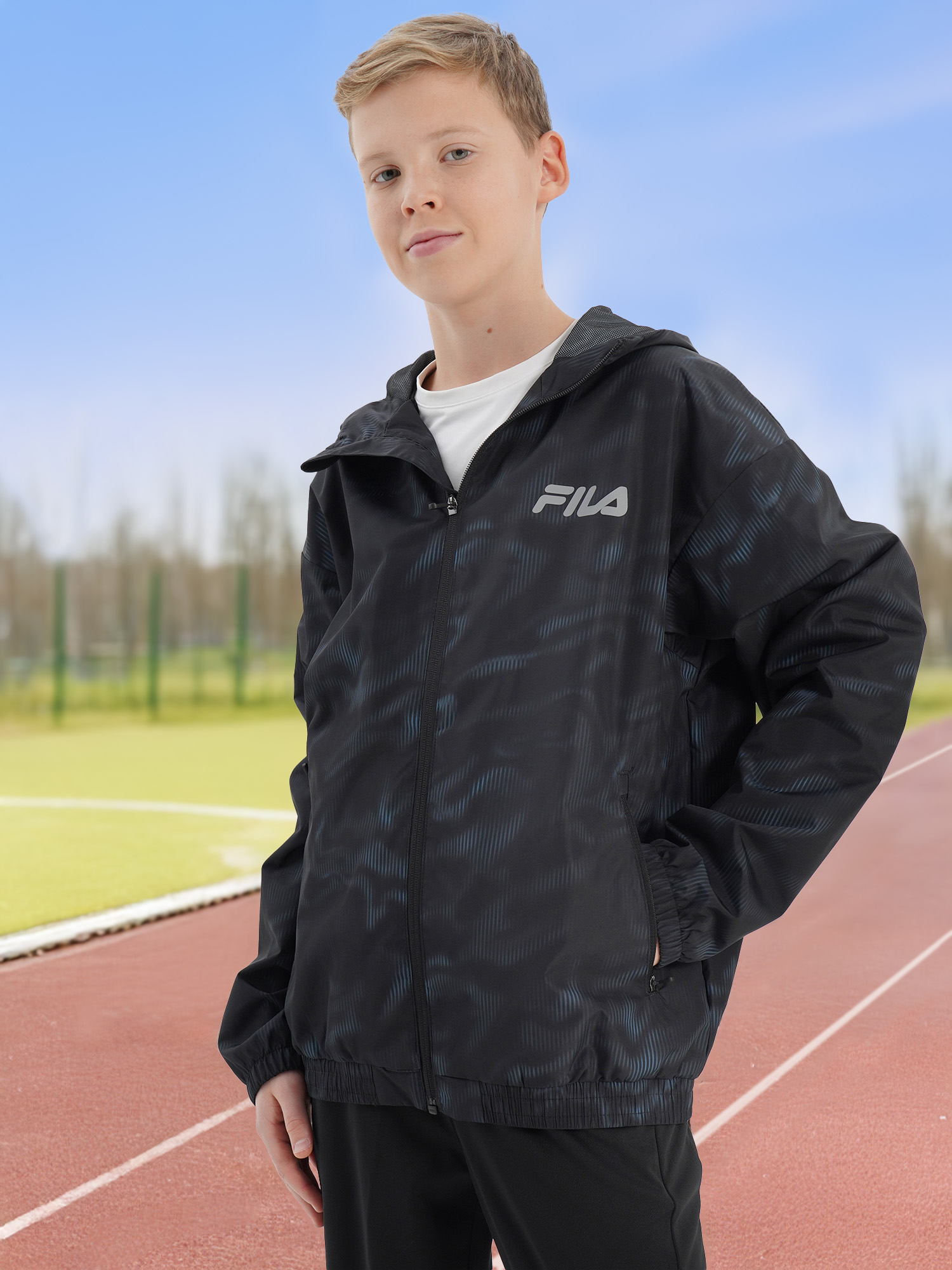 Ветровка для мальчиков FILA, Черный