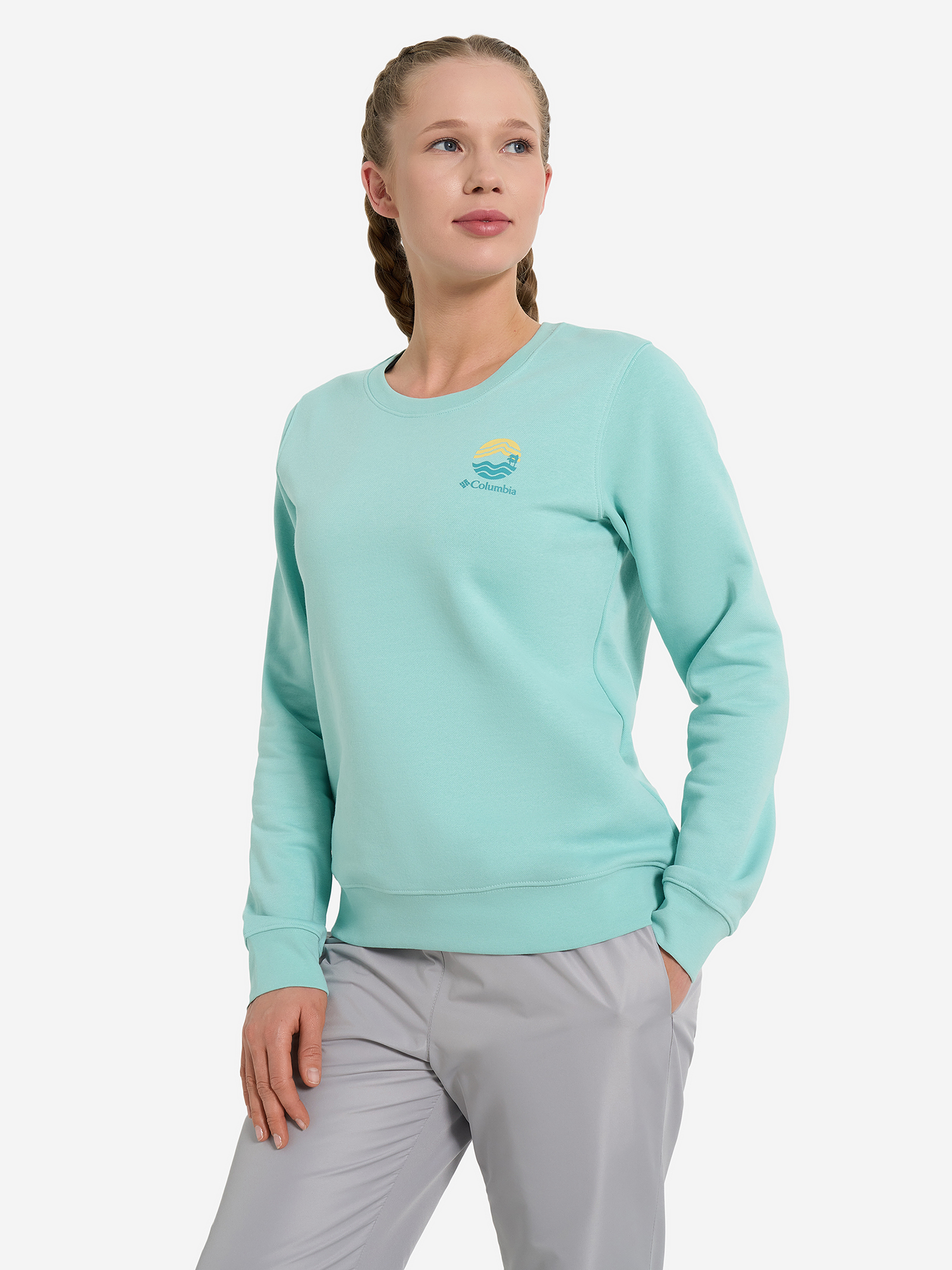 Свитшот женский Columbia Beaumount Graphic Crew, Голубой