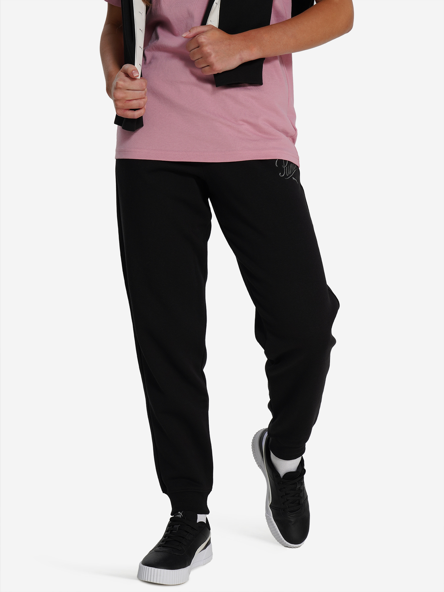 Брюки для девочек PUMA Script, Черный