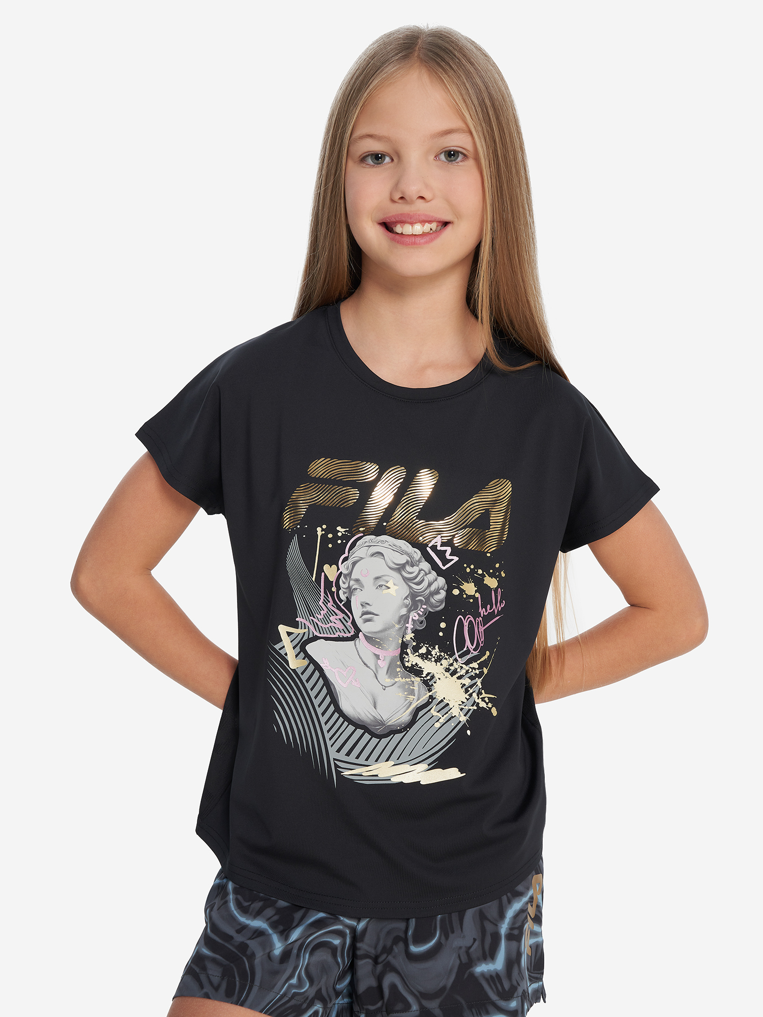Футболка для девочек FILA, Черный