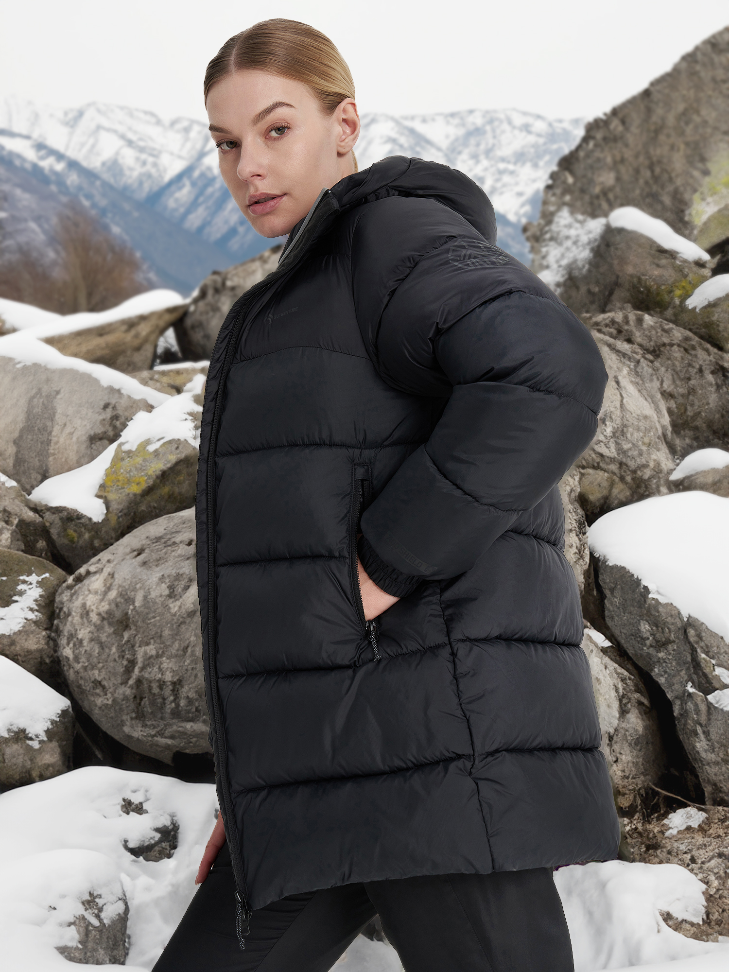 Пуховик женский Outventure, Черный