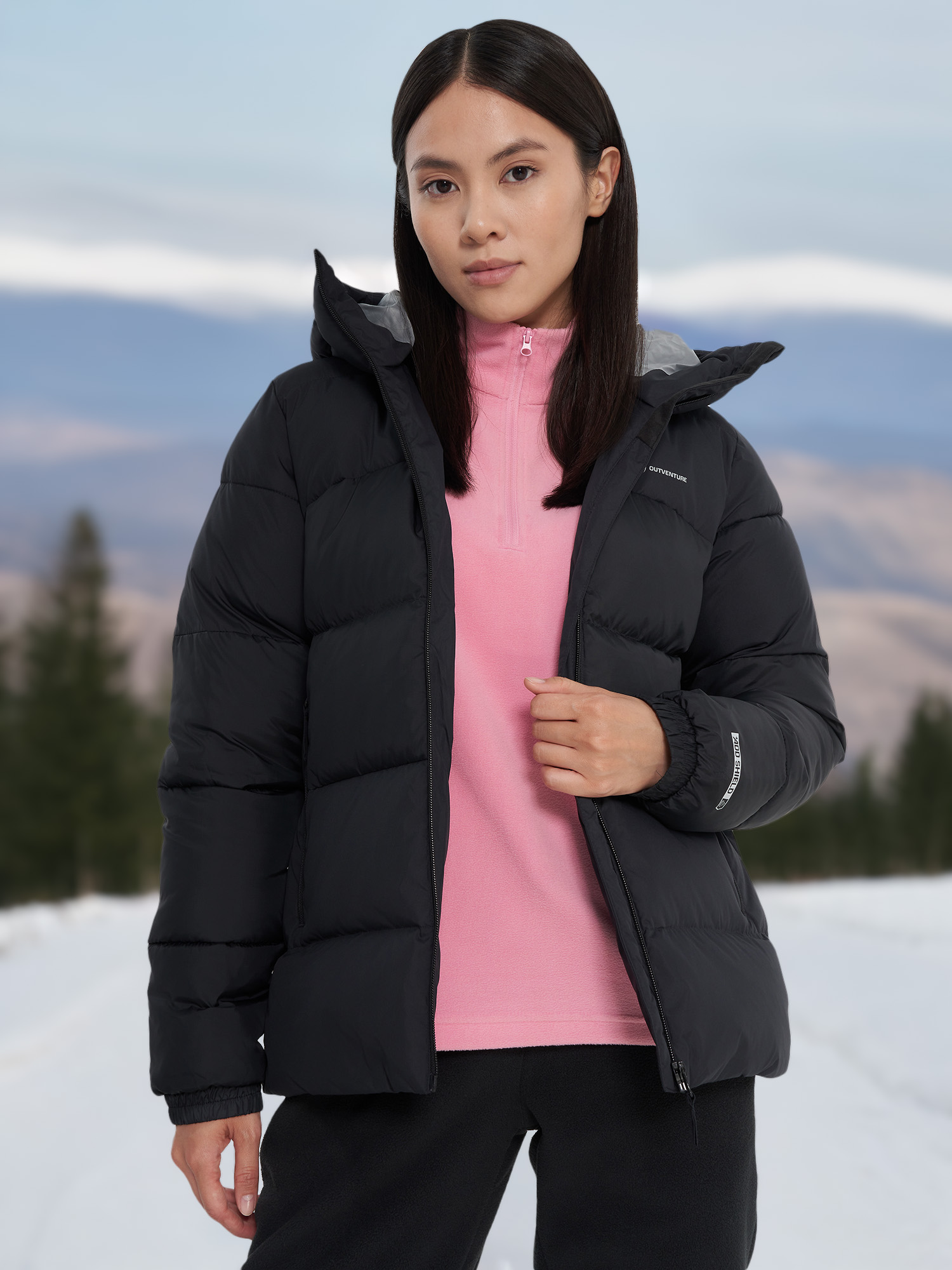 Пуховик женский Outventure Alakol, Черный