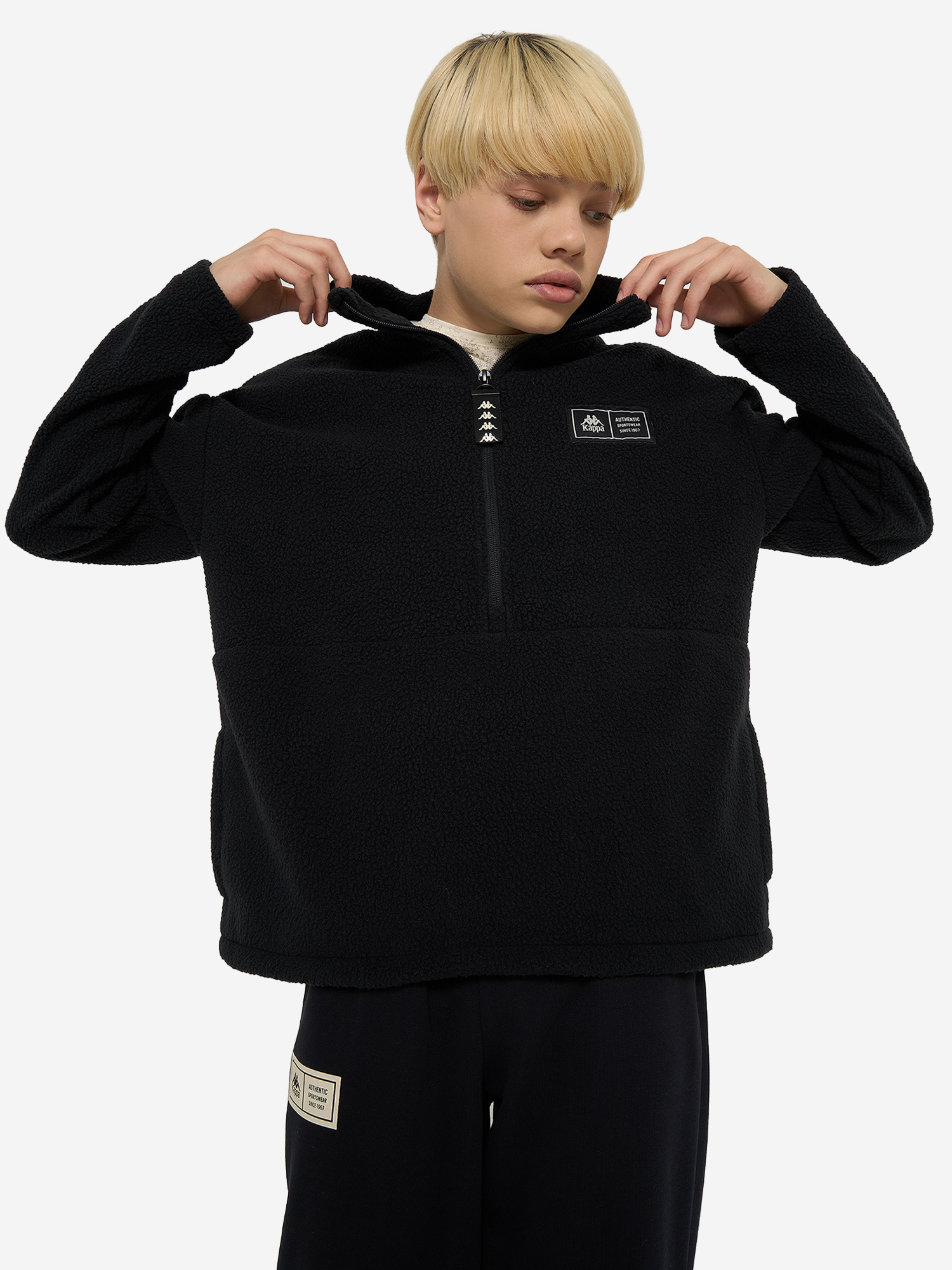 Джемпер флисовый для мальчиков Kappa, Черный