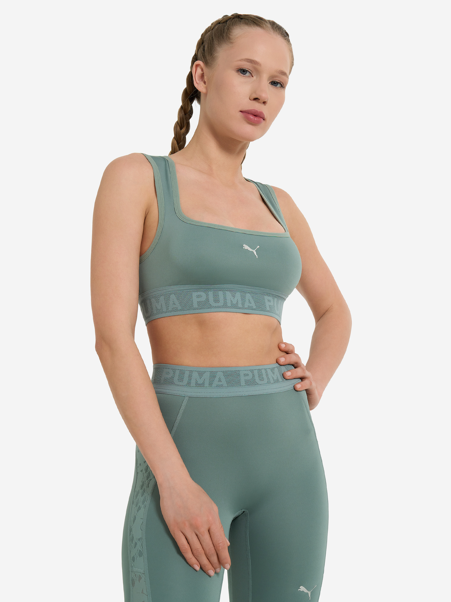 Топ бра спортивный PUMA Move Lace Bra, Зеленый