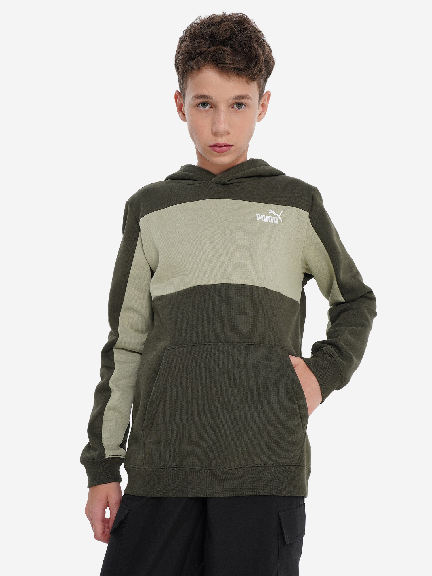 Худи для мальчиков PUMA Ess Block, Зеленый