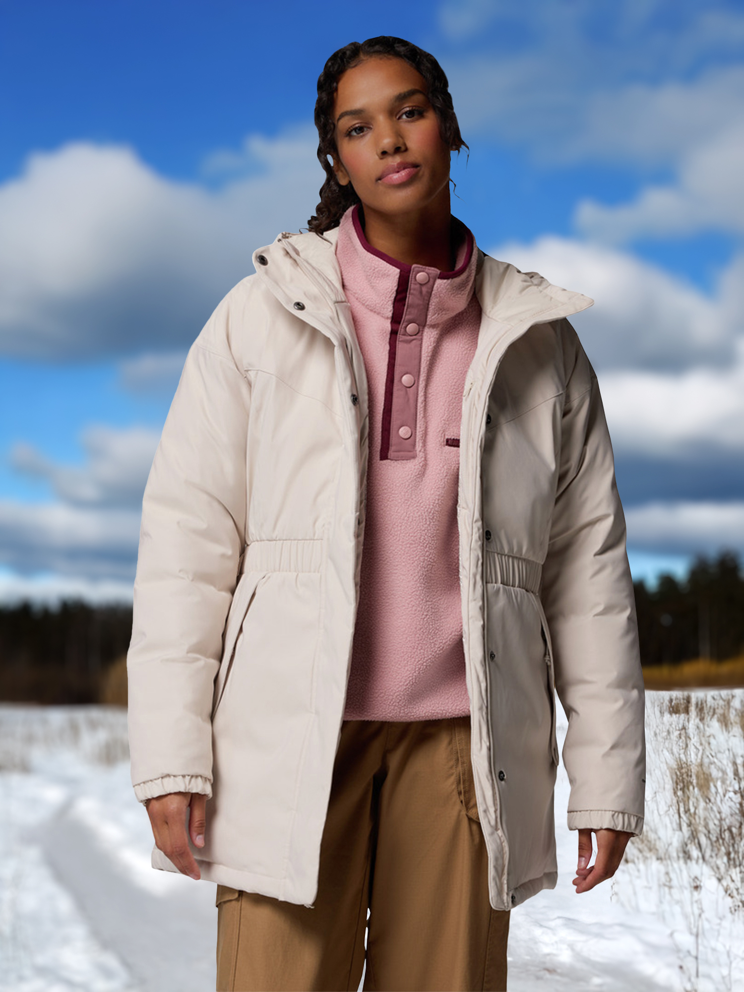 Парка женская Columbia Kennedy Meadows Mid Down Parka, Бежевый