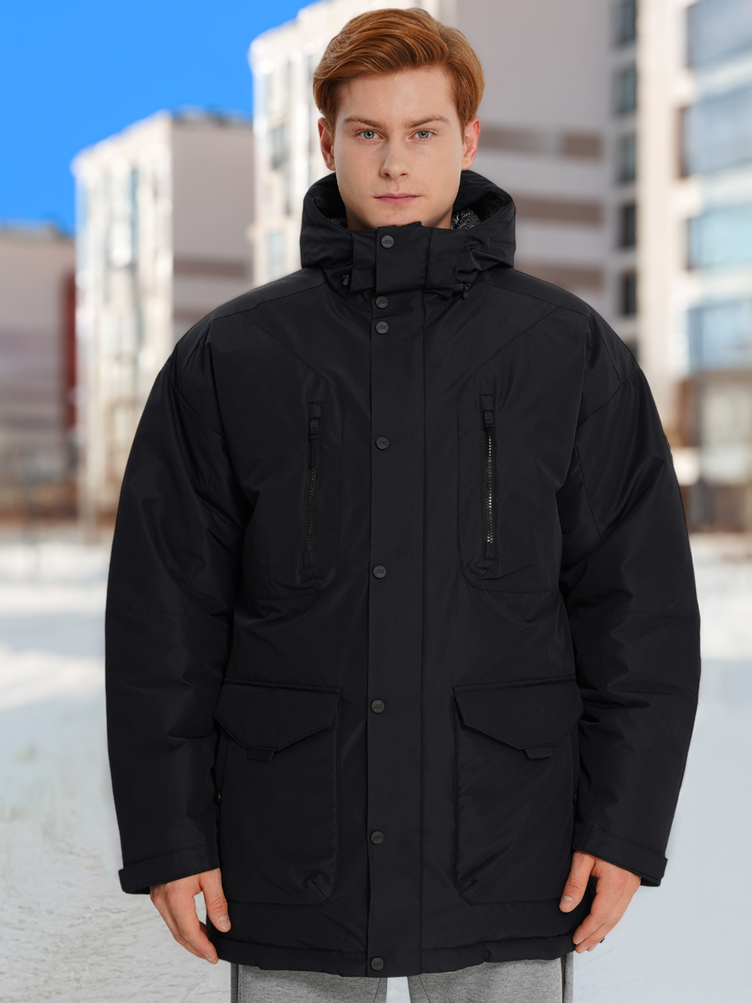 Пуховик мужской оверсайз Athlex, Черный