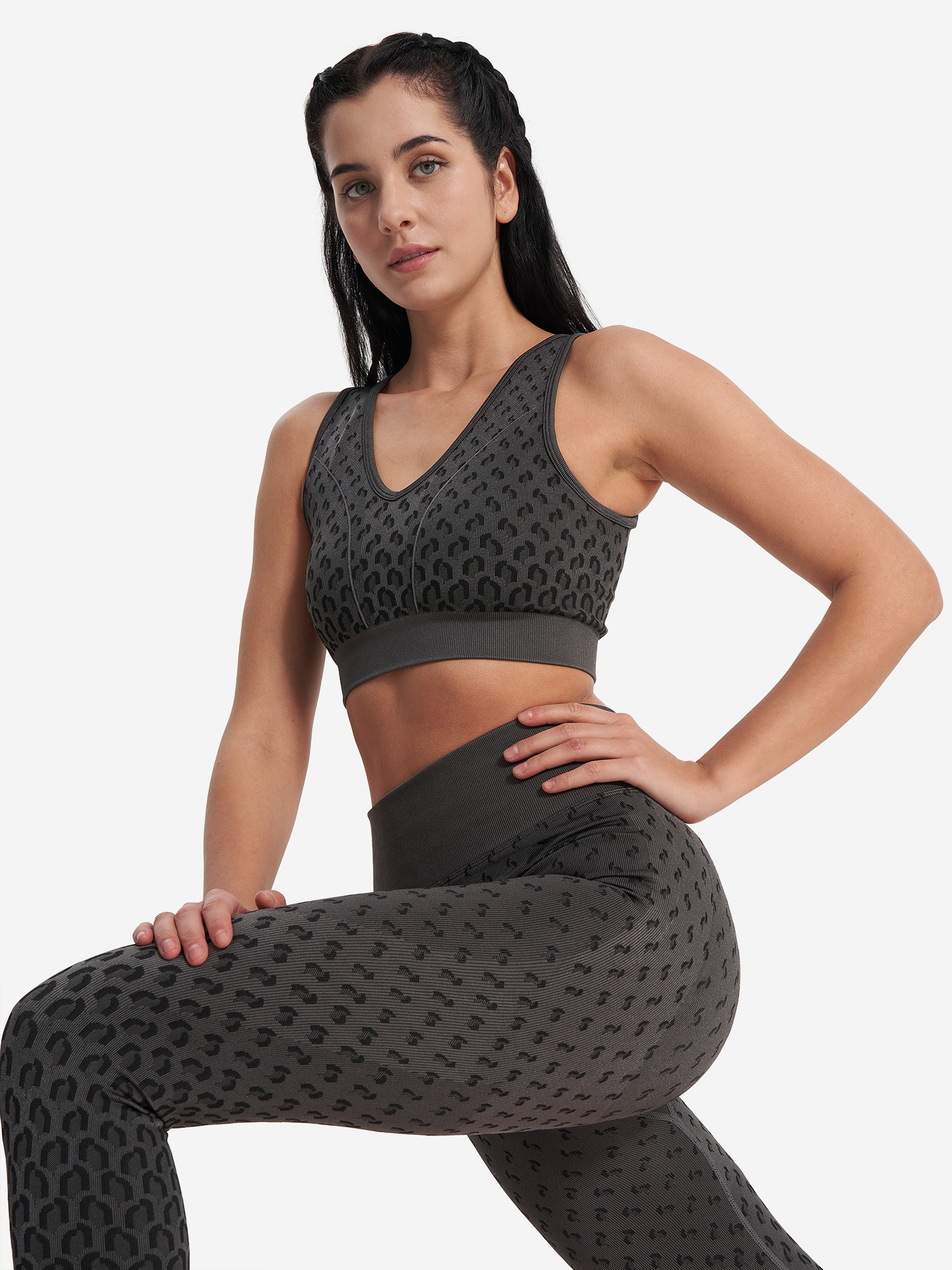 Топ бра спортивный Demix HighFlow Seamless Longline, Серый