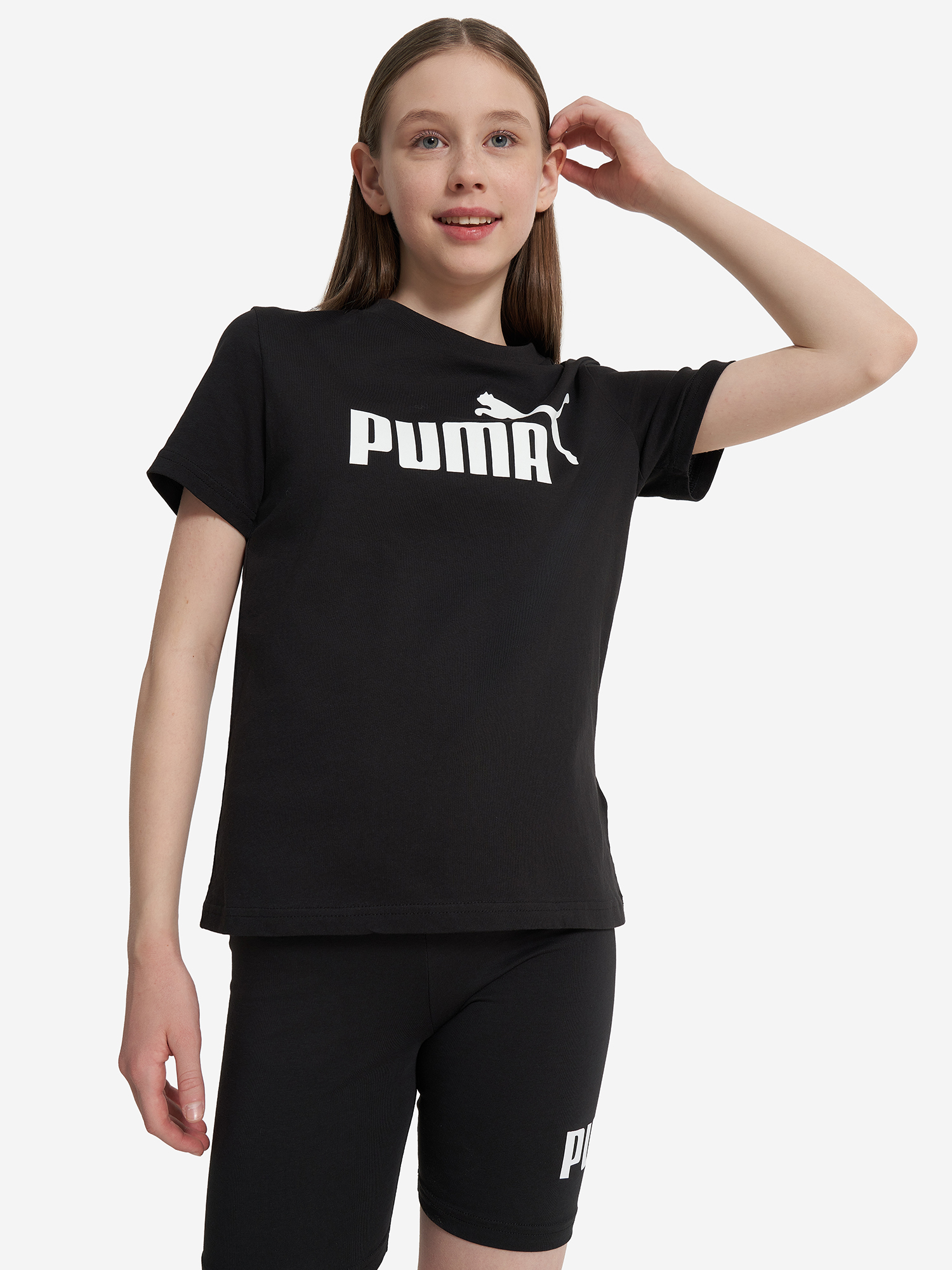 Футболка для девочек PUMA No. 1 Logo, Черный