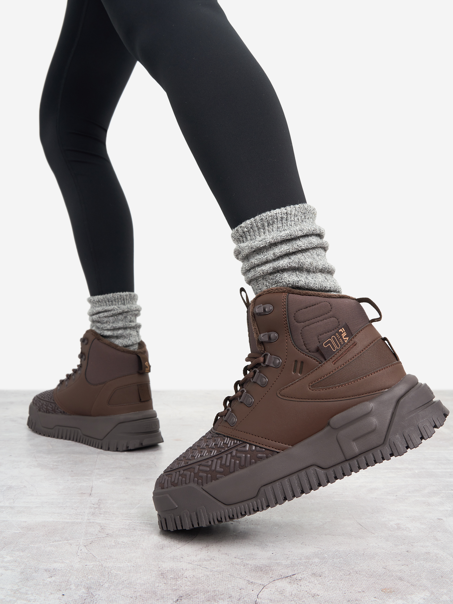 Кеды утепленные женские FILA Powder Snkr, Коричневый