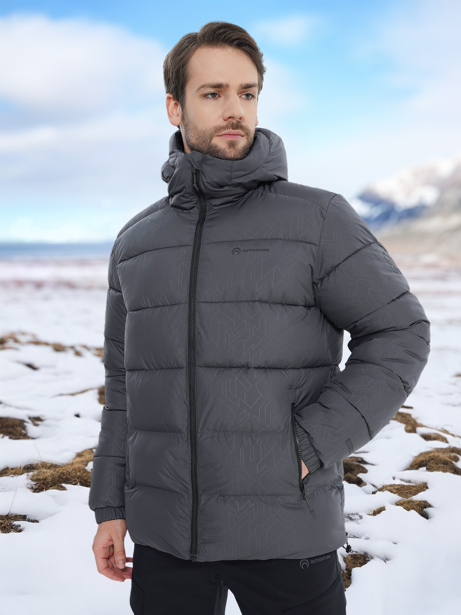 Пуховик двусторонний мужской Outventure Tukulan, Серый