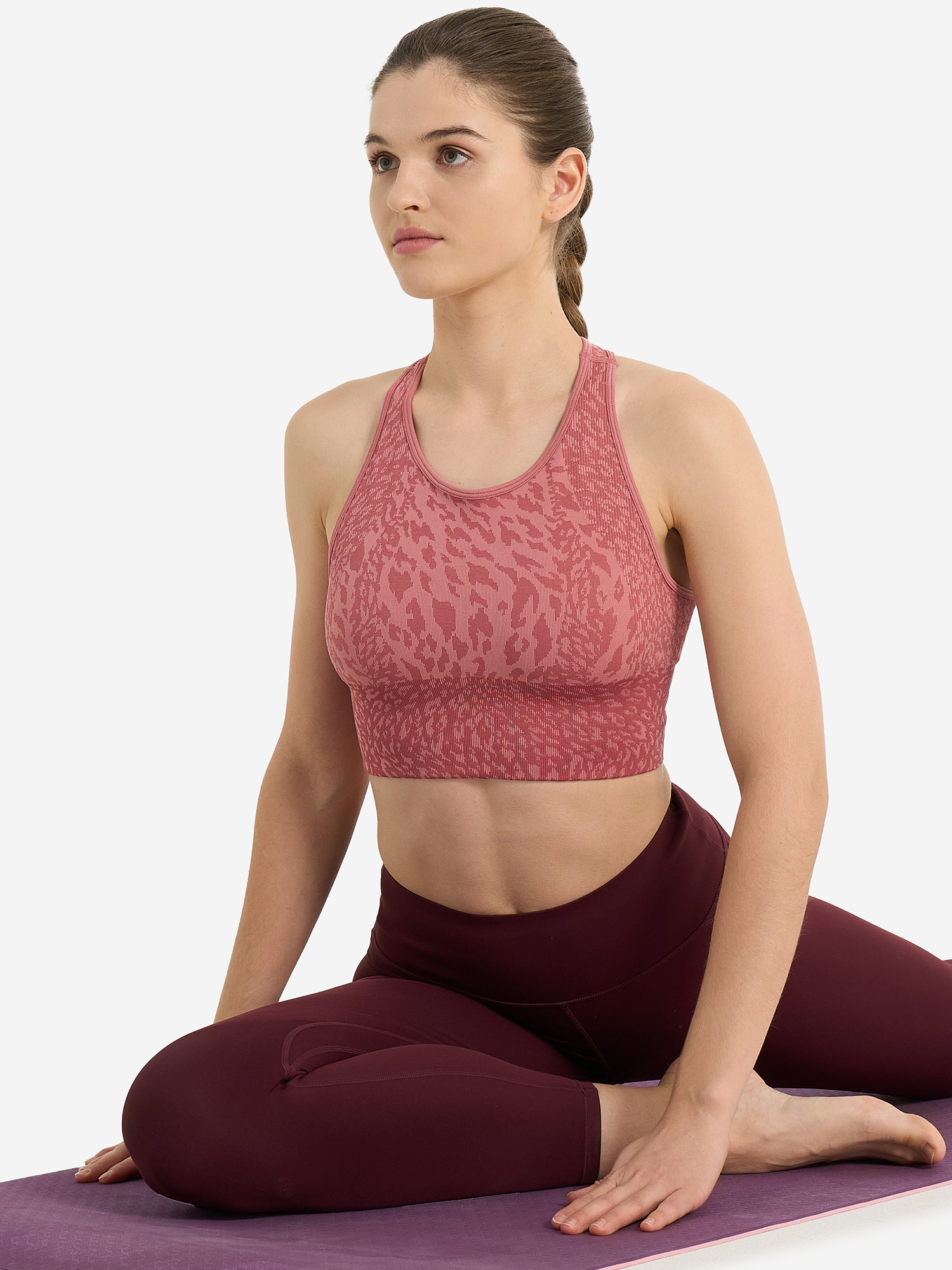 Топ бра спортивный Demix HighFlow Yoga Seamless Longline, Розовый