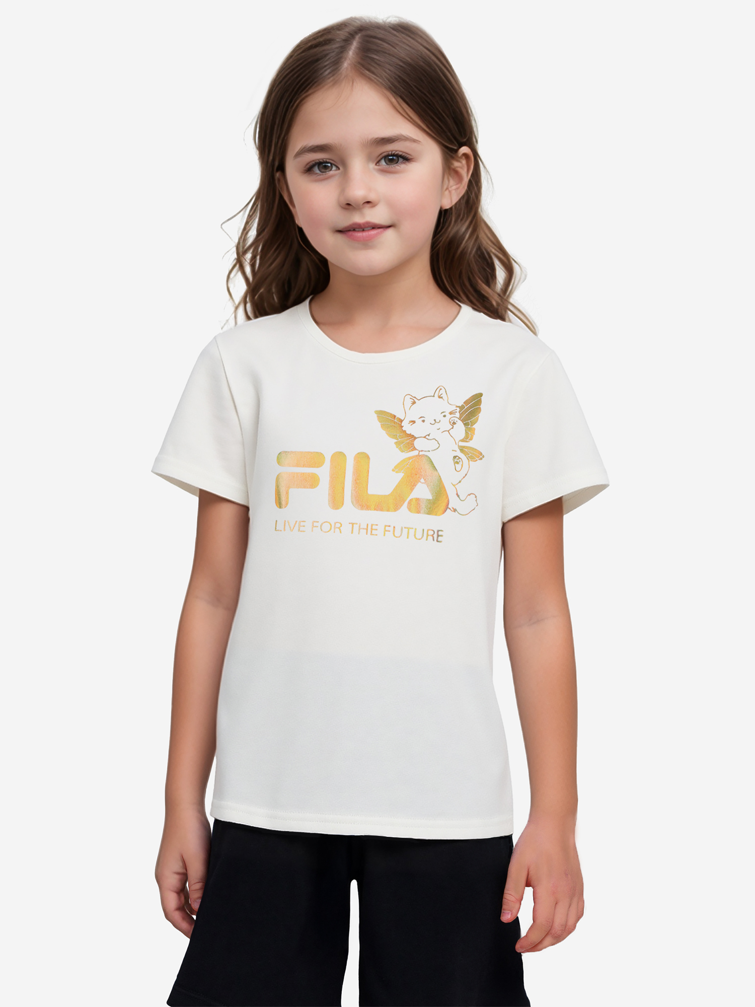 Футболка для девочек FILA, Бежевый