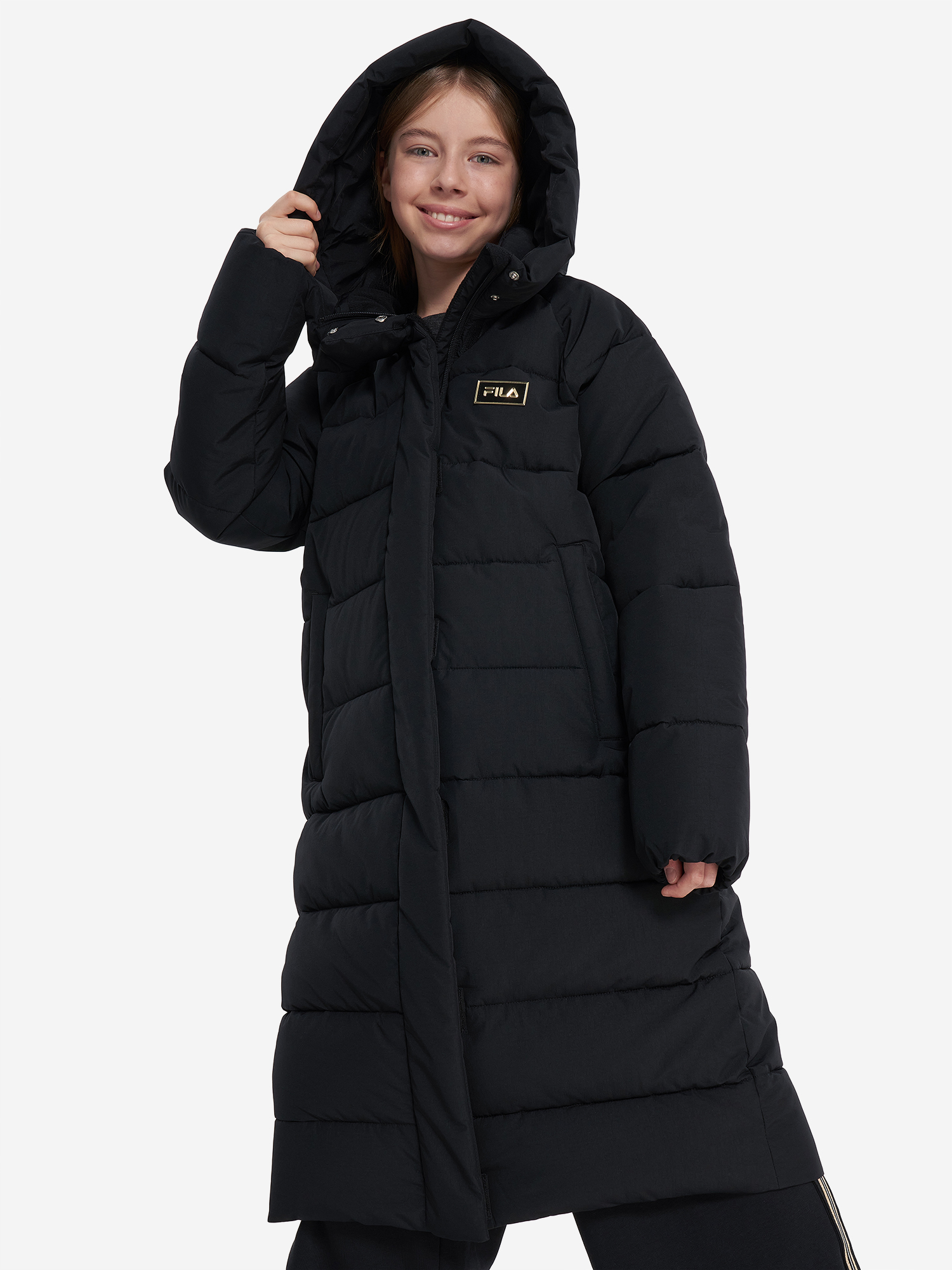Пальто утепленное для девочек FILA, Черный