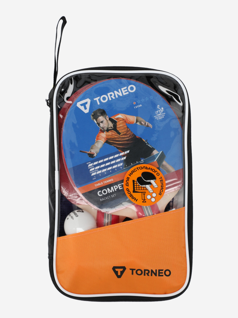 Набор для настольного тенниса Torneo Competition: 2 ракетки, 3 мяча, сетка