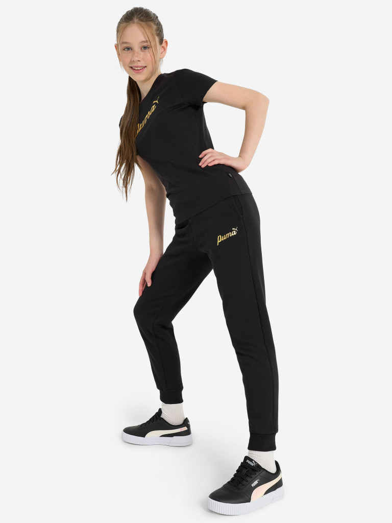 Брюки для девочек PUMA ESS+ Script Metallic