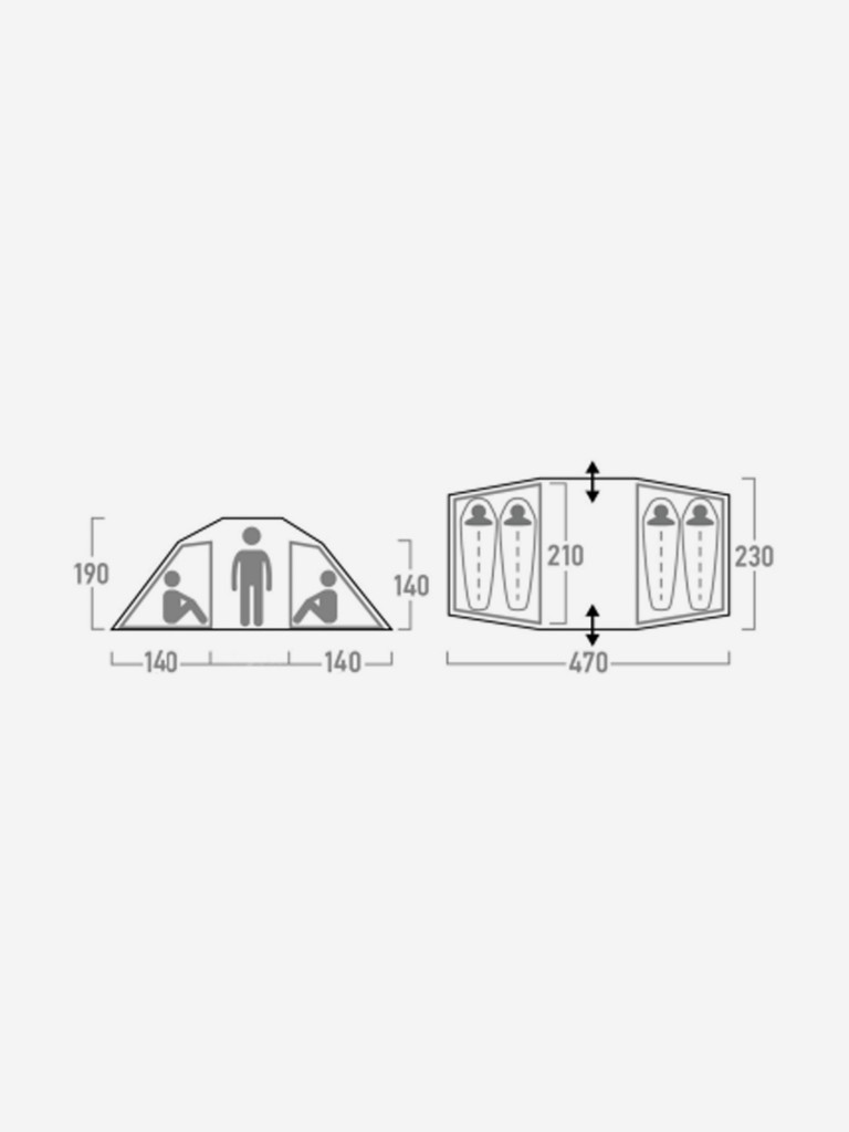 Палатка 4-местная Outventure Hudson 4 Alternative