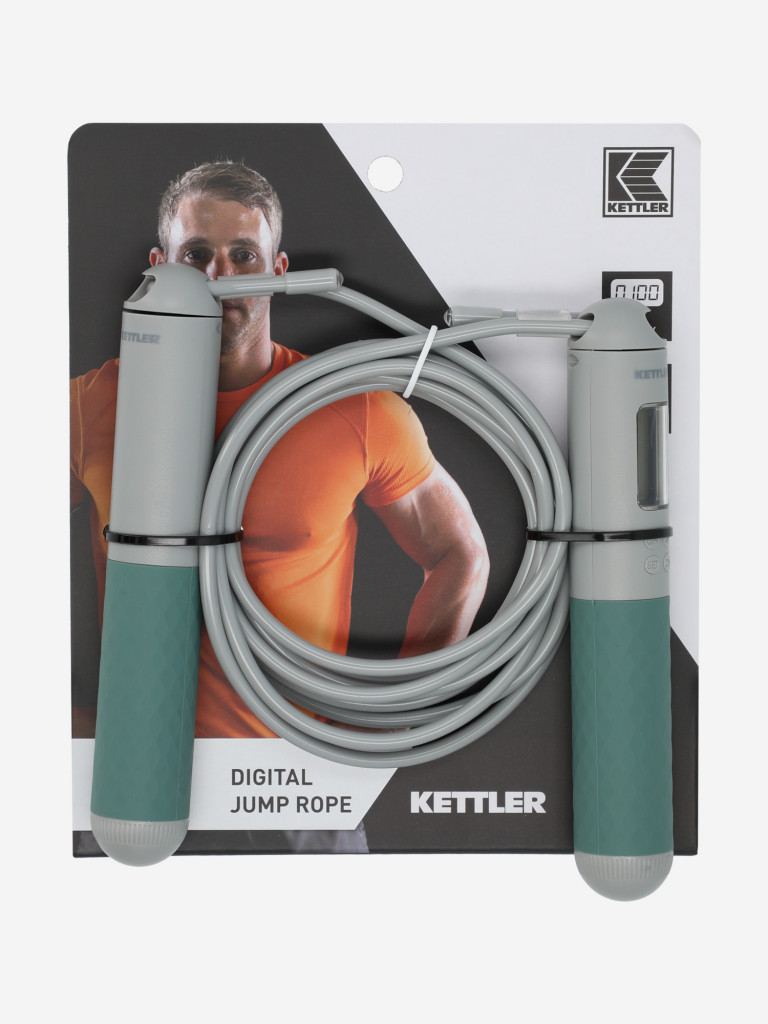 Скакалка со счетчиком Kettler серый/зеленый цвет — купить за 57.8 руб в ...