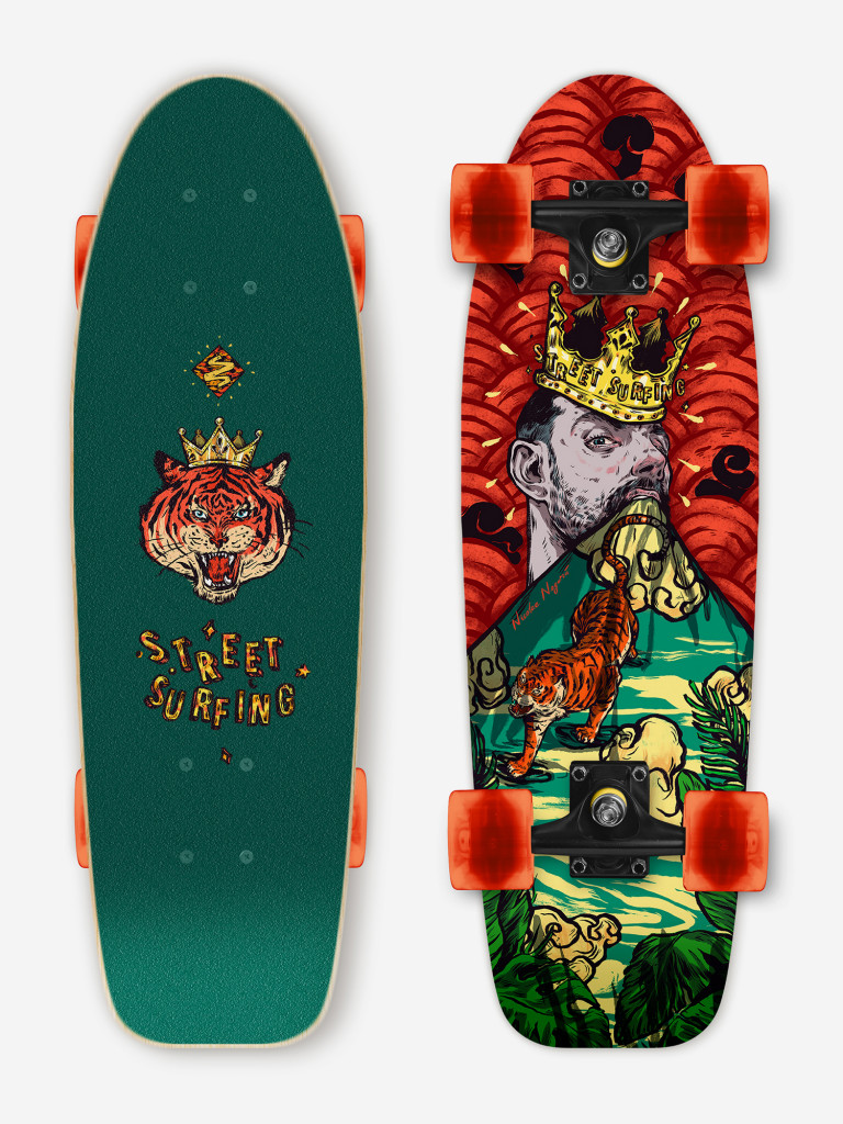 Круизер Street Surfing Cruiser Kicktail Royal Tiger 28"