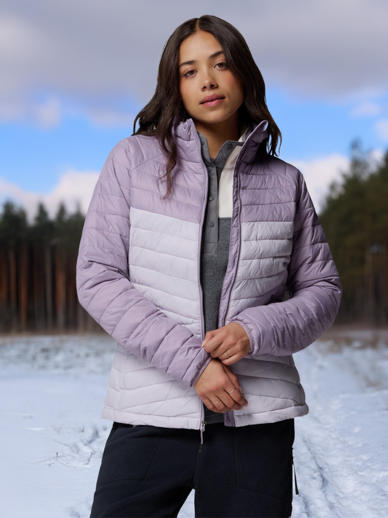 Ультралегкий пуховик женский Columbia Powder Pass Jacket лиловый цвет ...